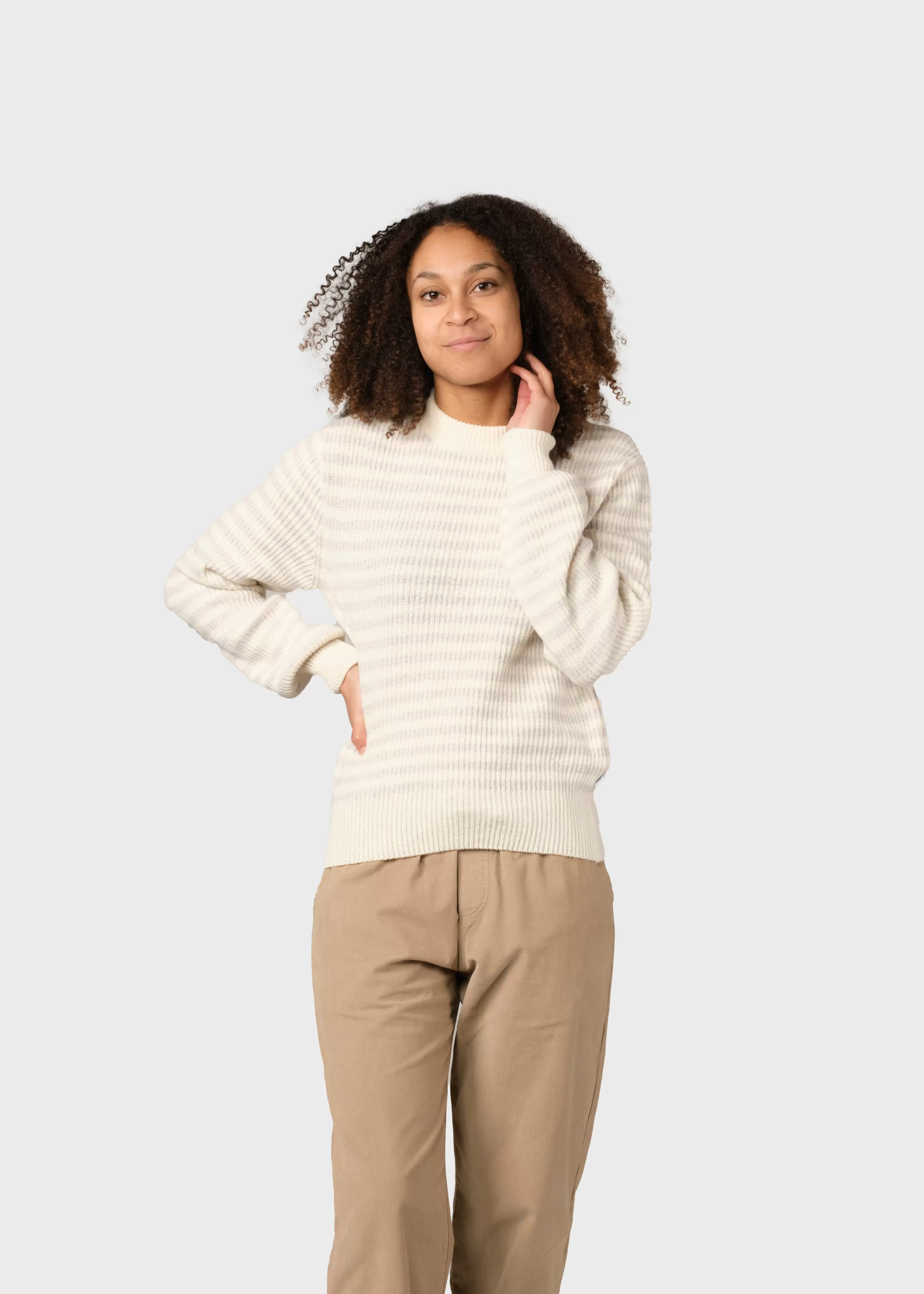 Klitmoller Collective Gunilla knit - Cream/pastel grey- Strick