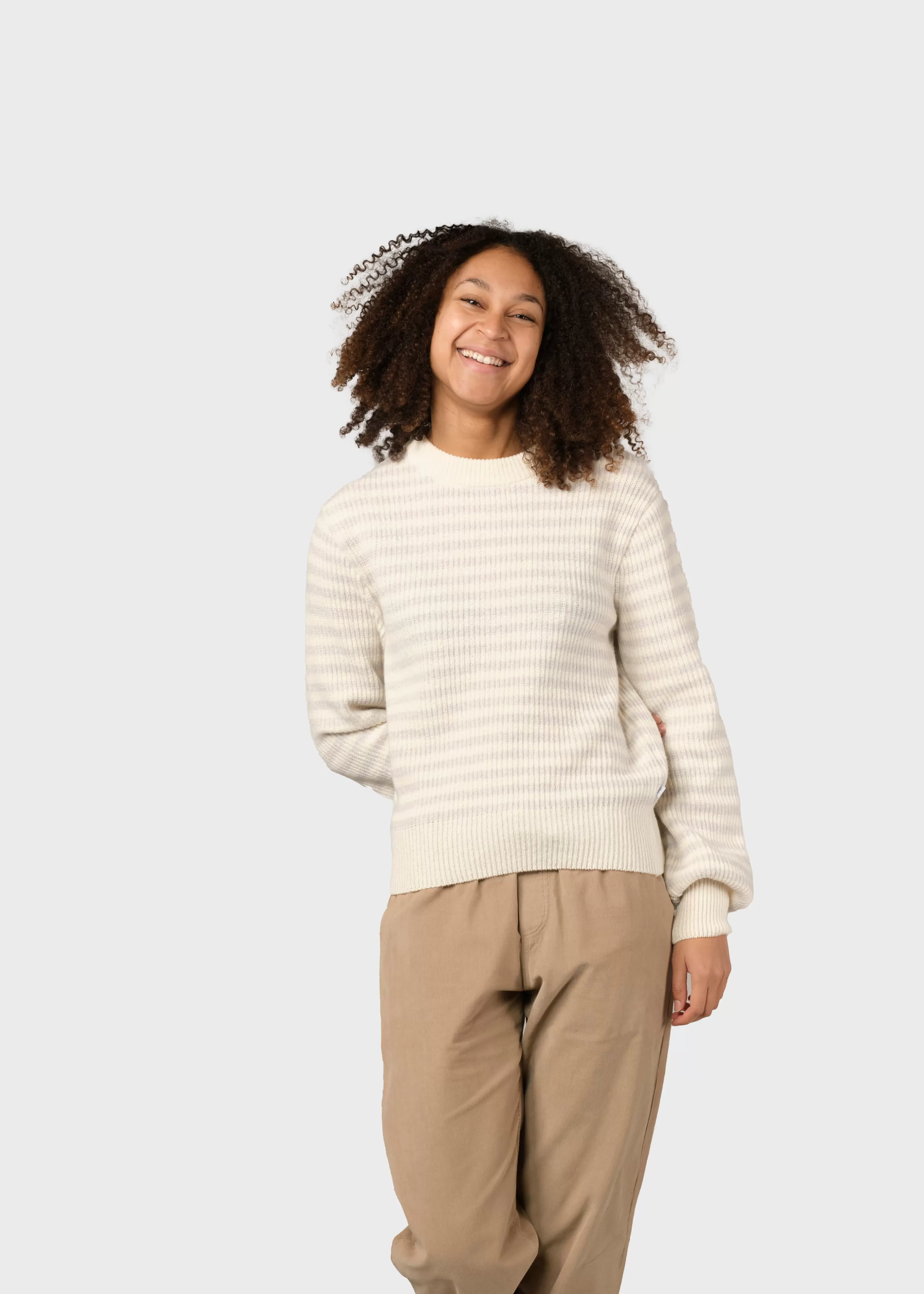 Klitmoller Collective Gunilla knit - Cream/pastel grey- Strick