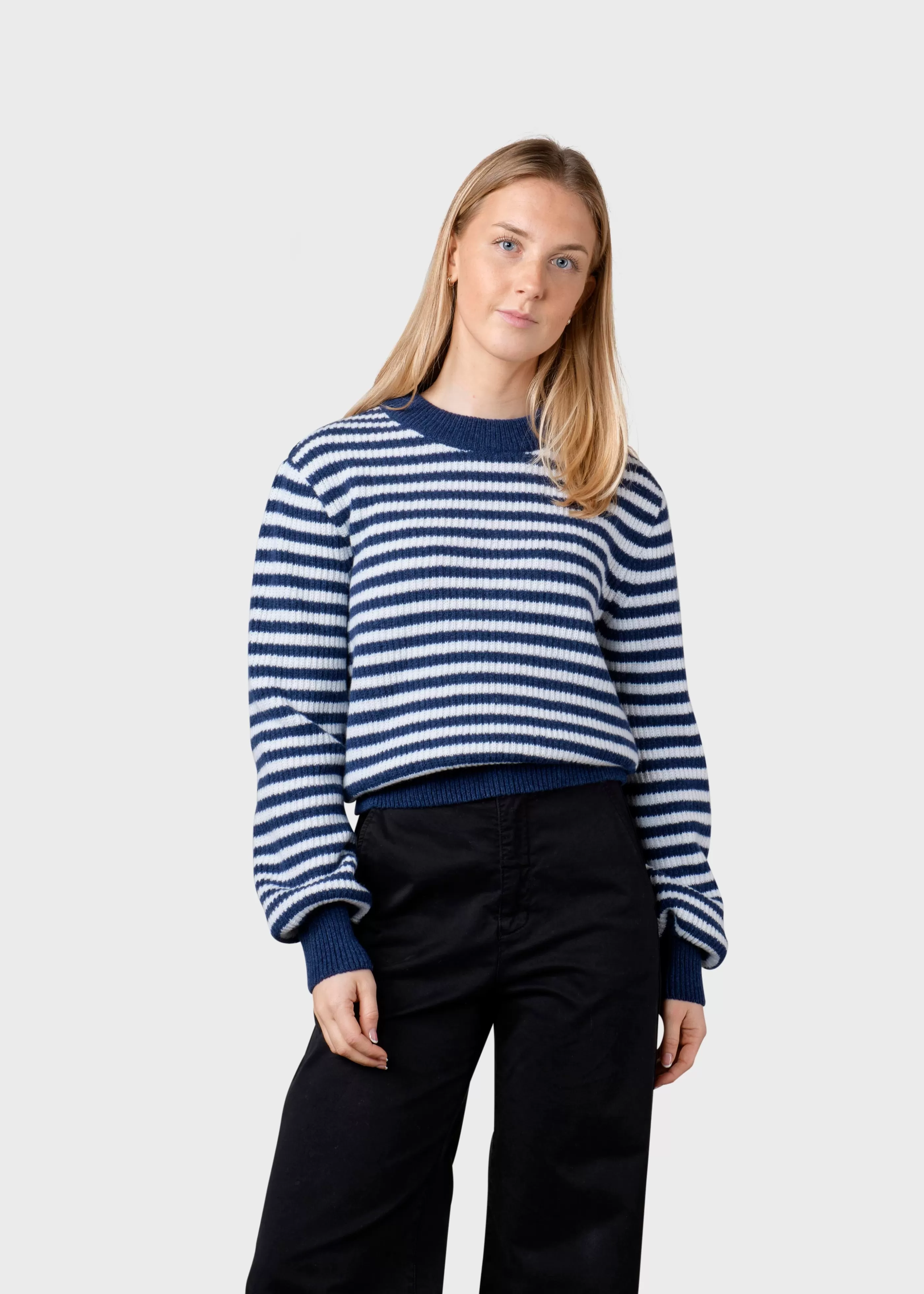 Klitmoller Collective Gunilla knit - Deep blue/cream- Strick