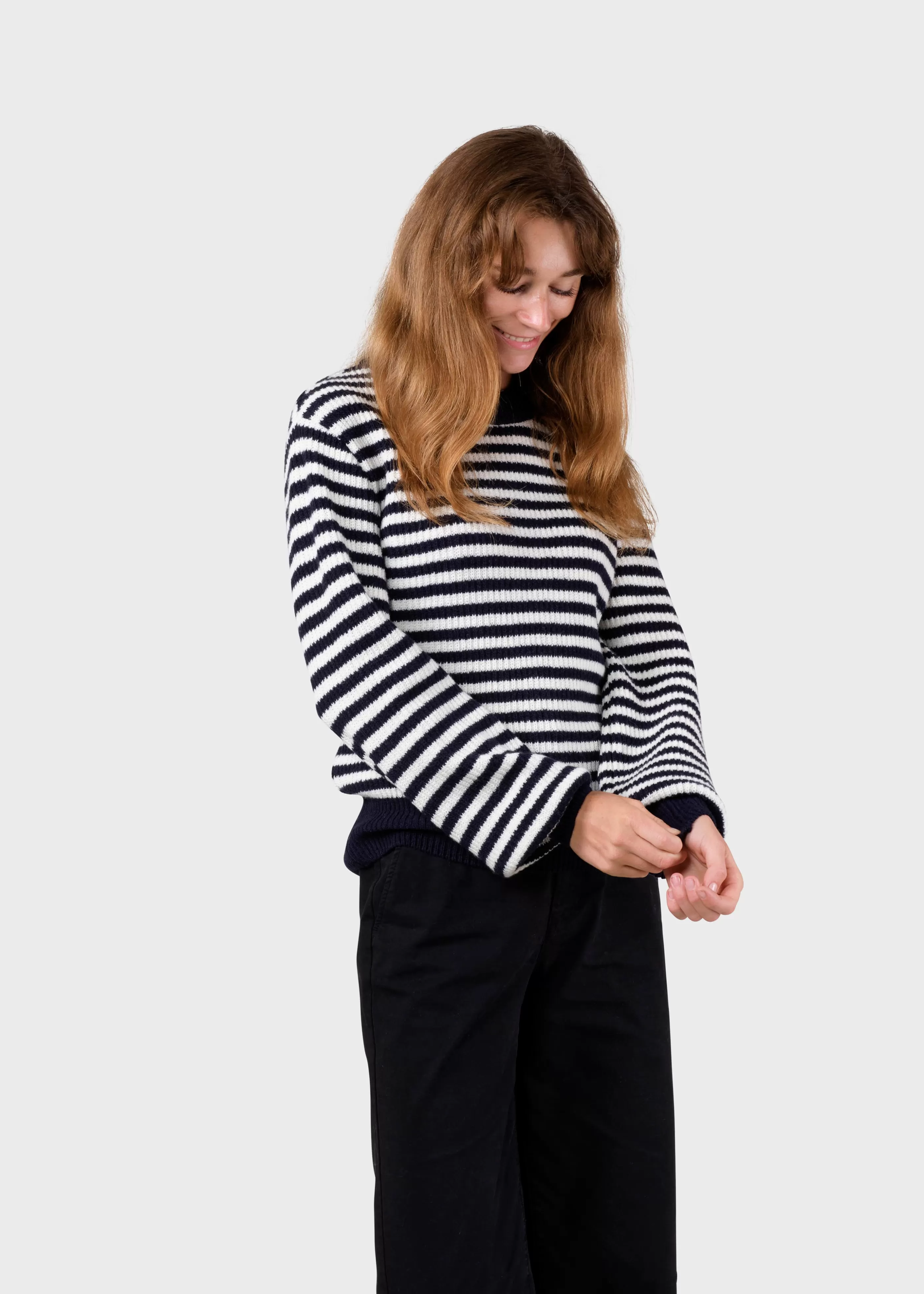 Klitmoller Collective Gunilla knit - Navy/cream- Strick