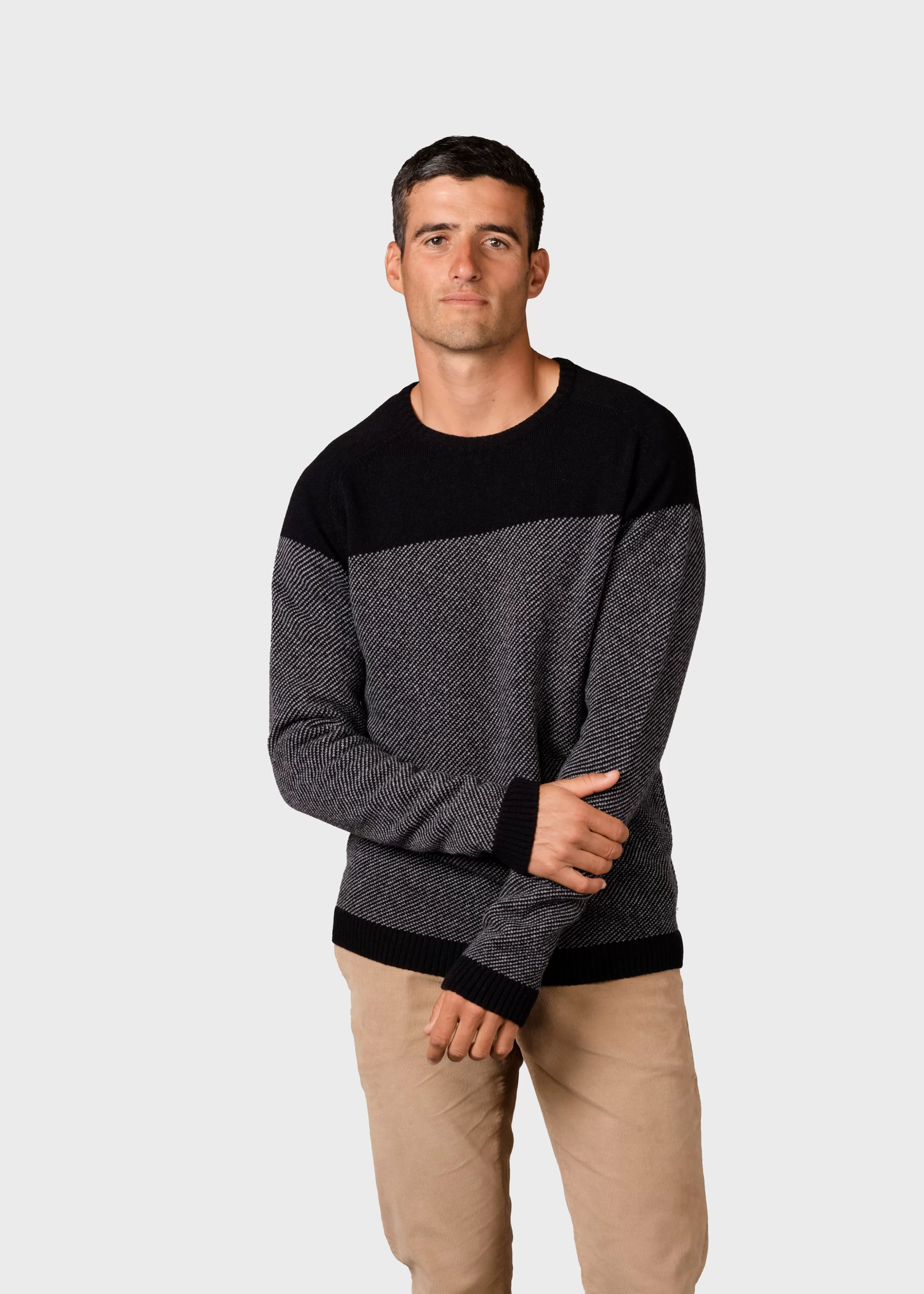 Klitmoller Collective Halfdann knit - Black/light grey- Strick