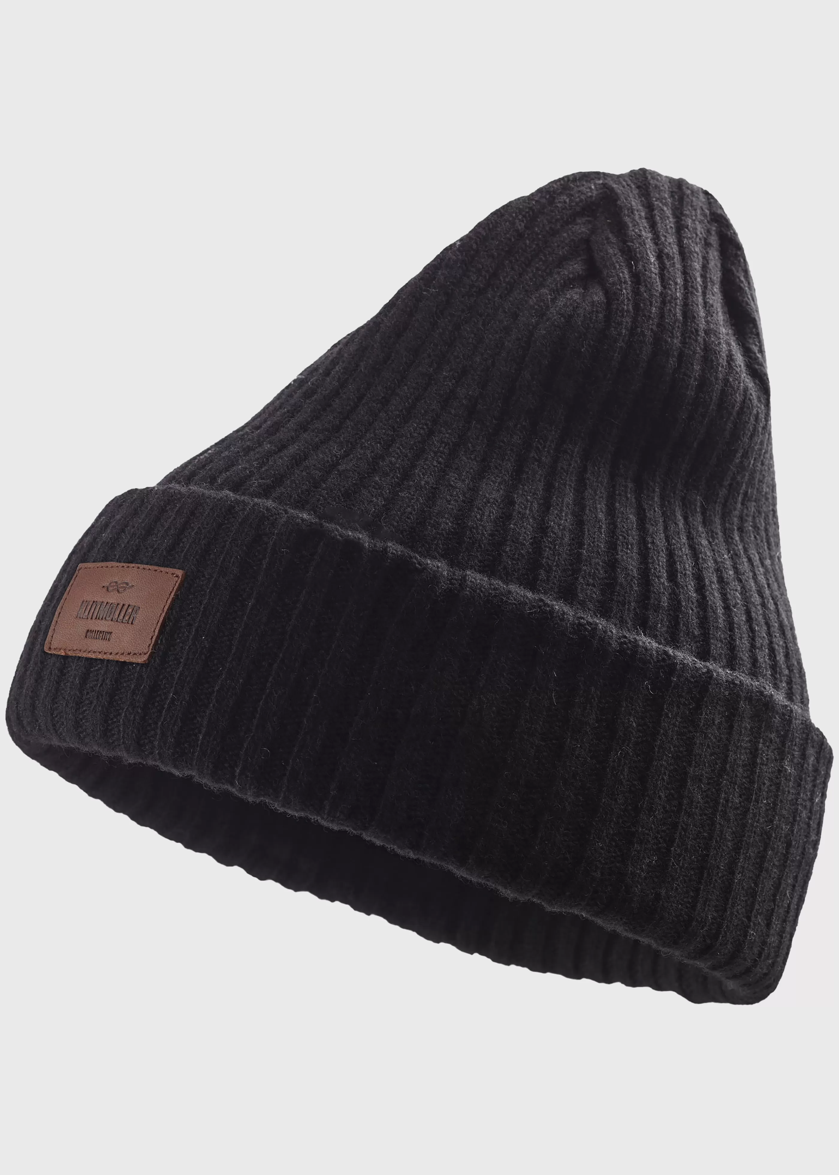 Klitmoller Collective Heavy rib beanie - Black- Accessories