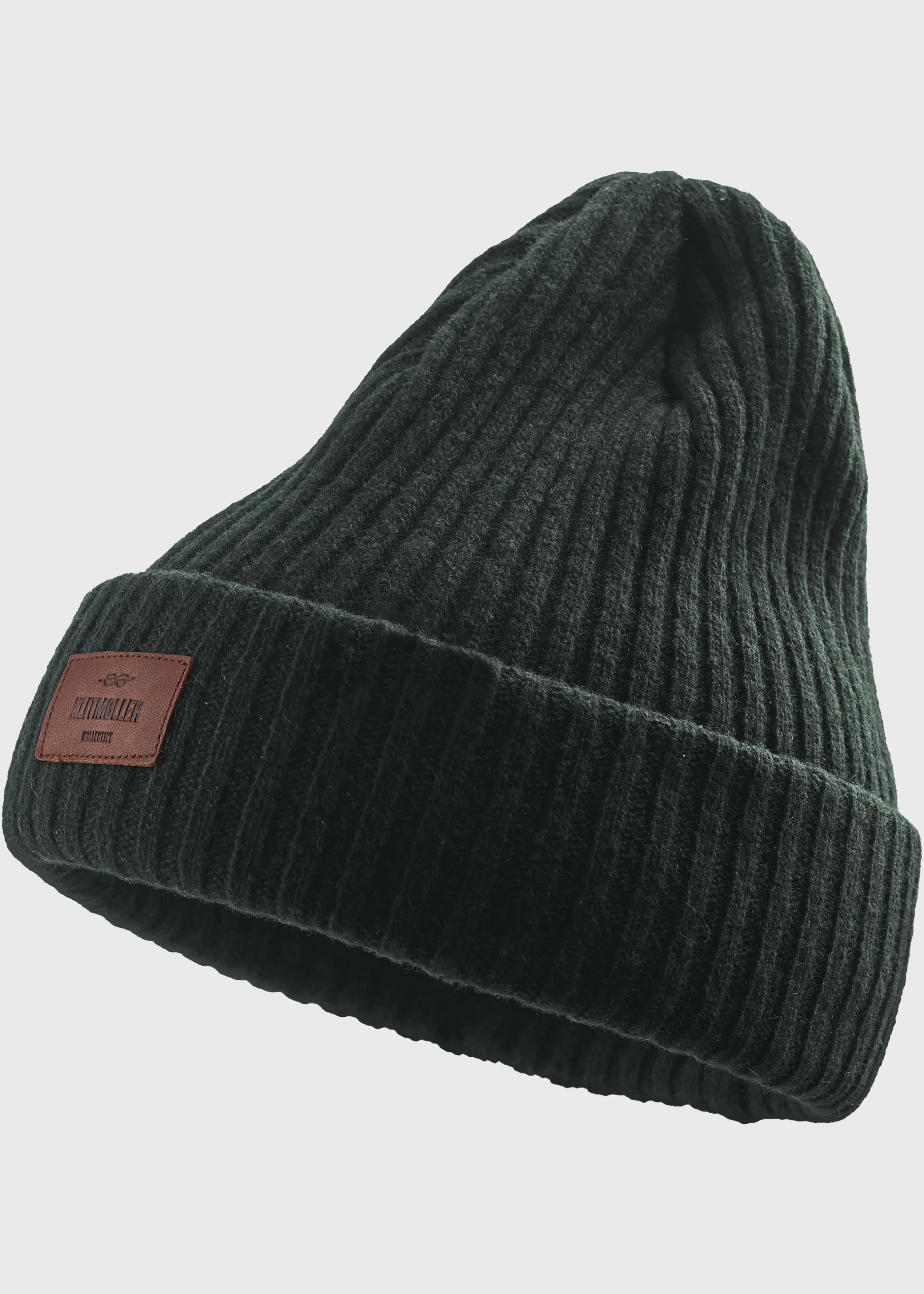 Klitmoller Collective Heavy rib beanie - Olive- Accessories