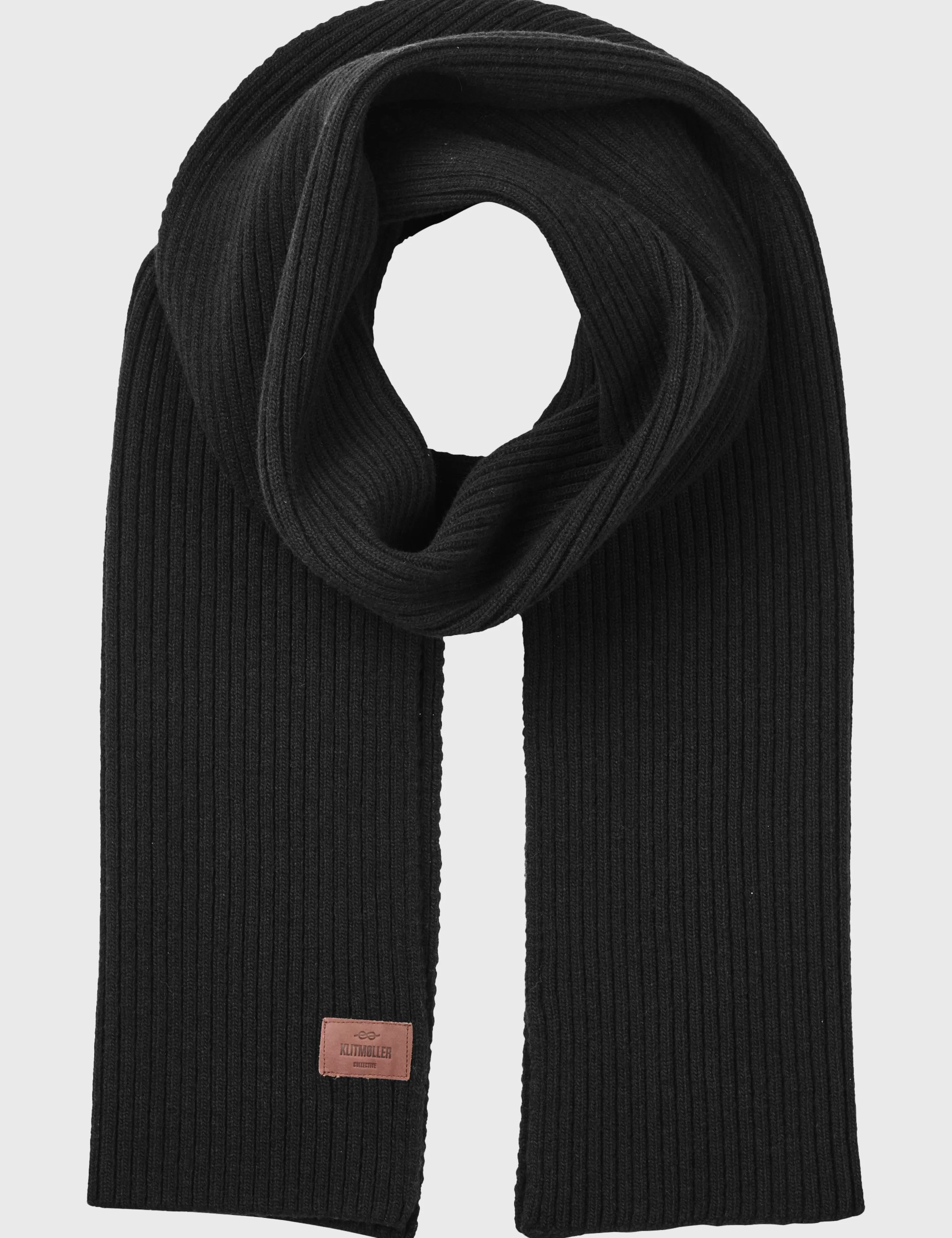 Klitmoller Collective Heavy rib scarf - Black- Accessories