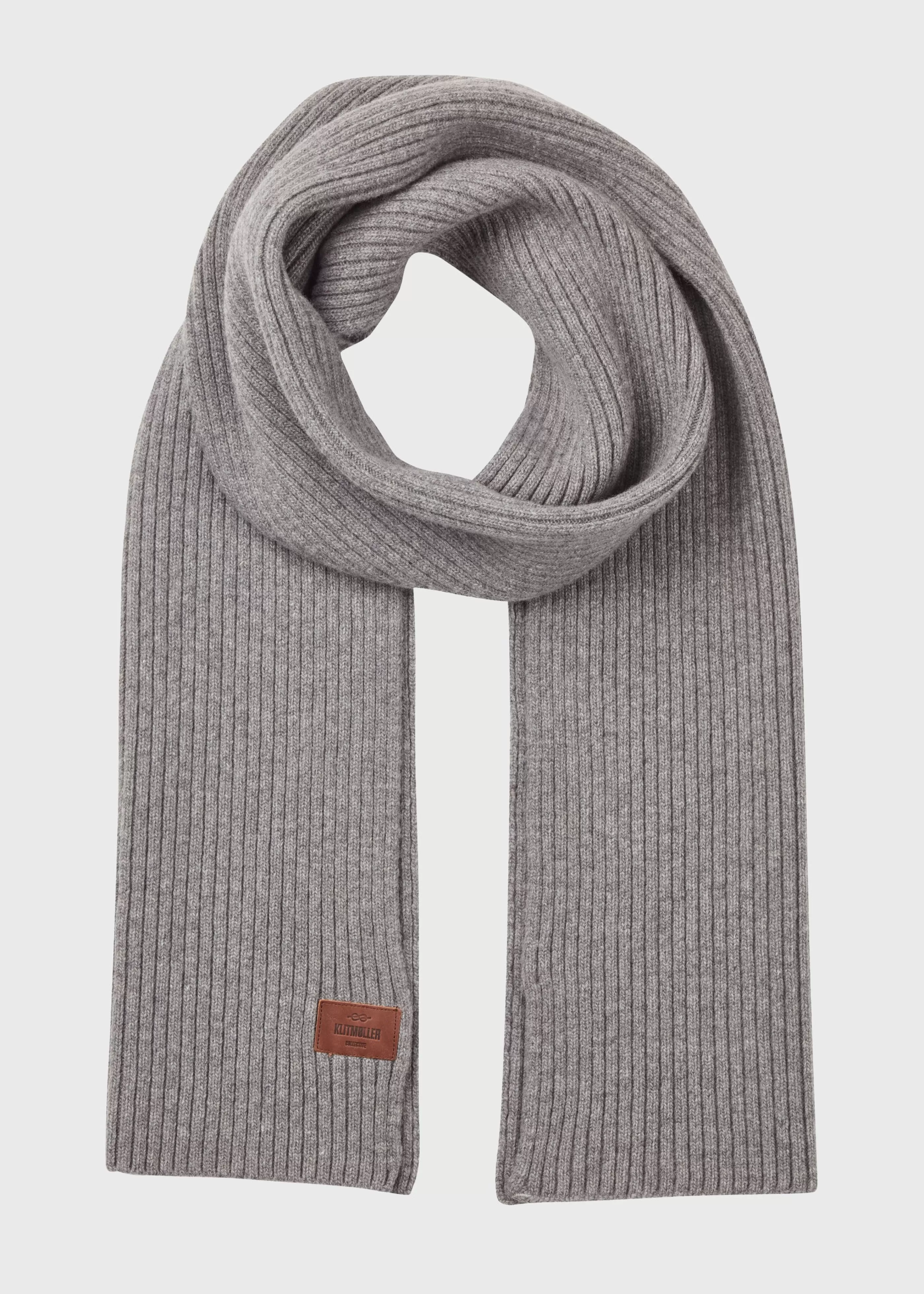 Klitmoller Collective Heavy rib scarf - Light grey- Accessories