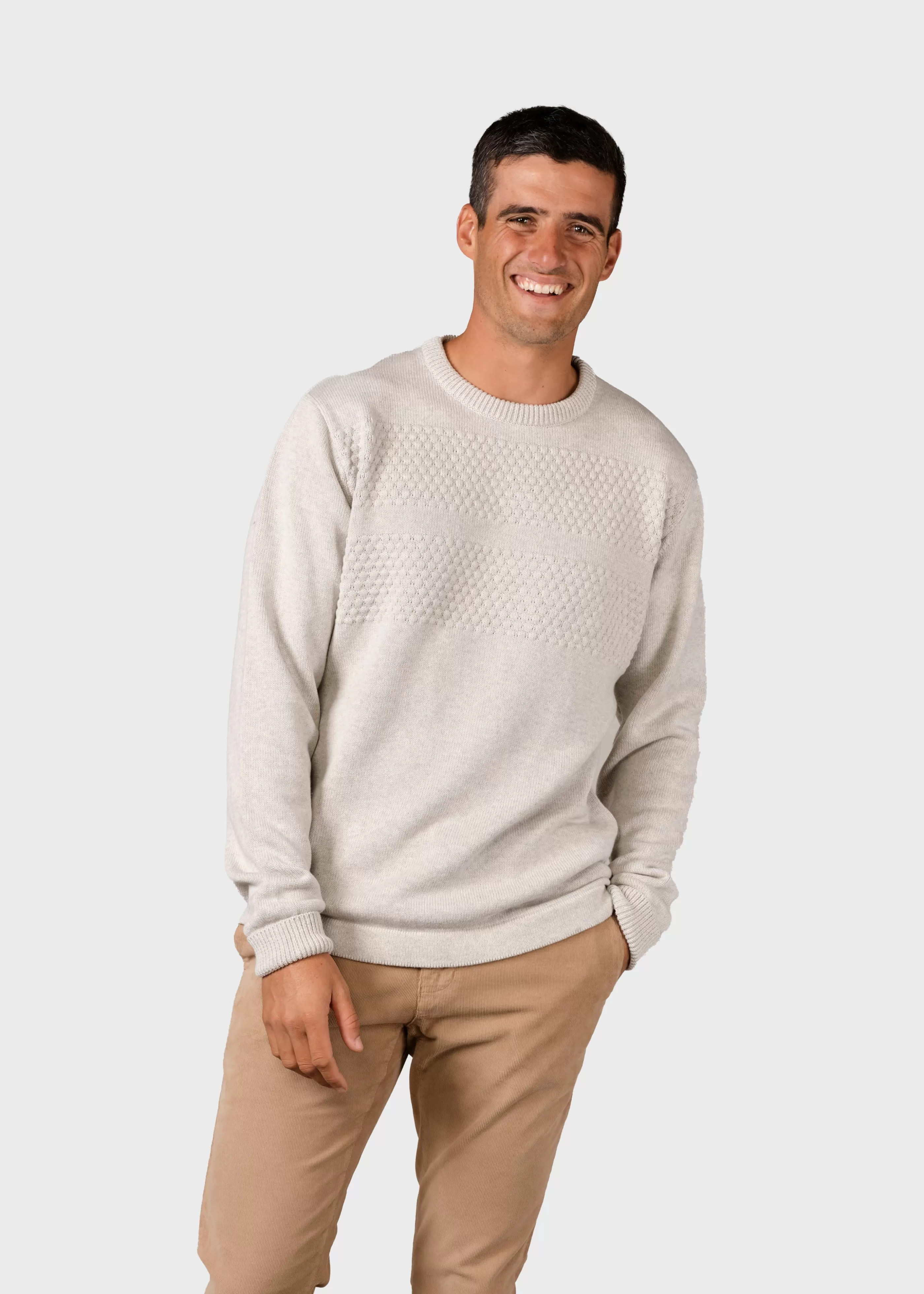 Klitmoller Collective Herbert knit - Cream melange- Bio-Baumwolle