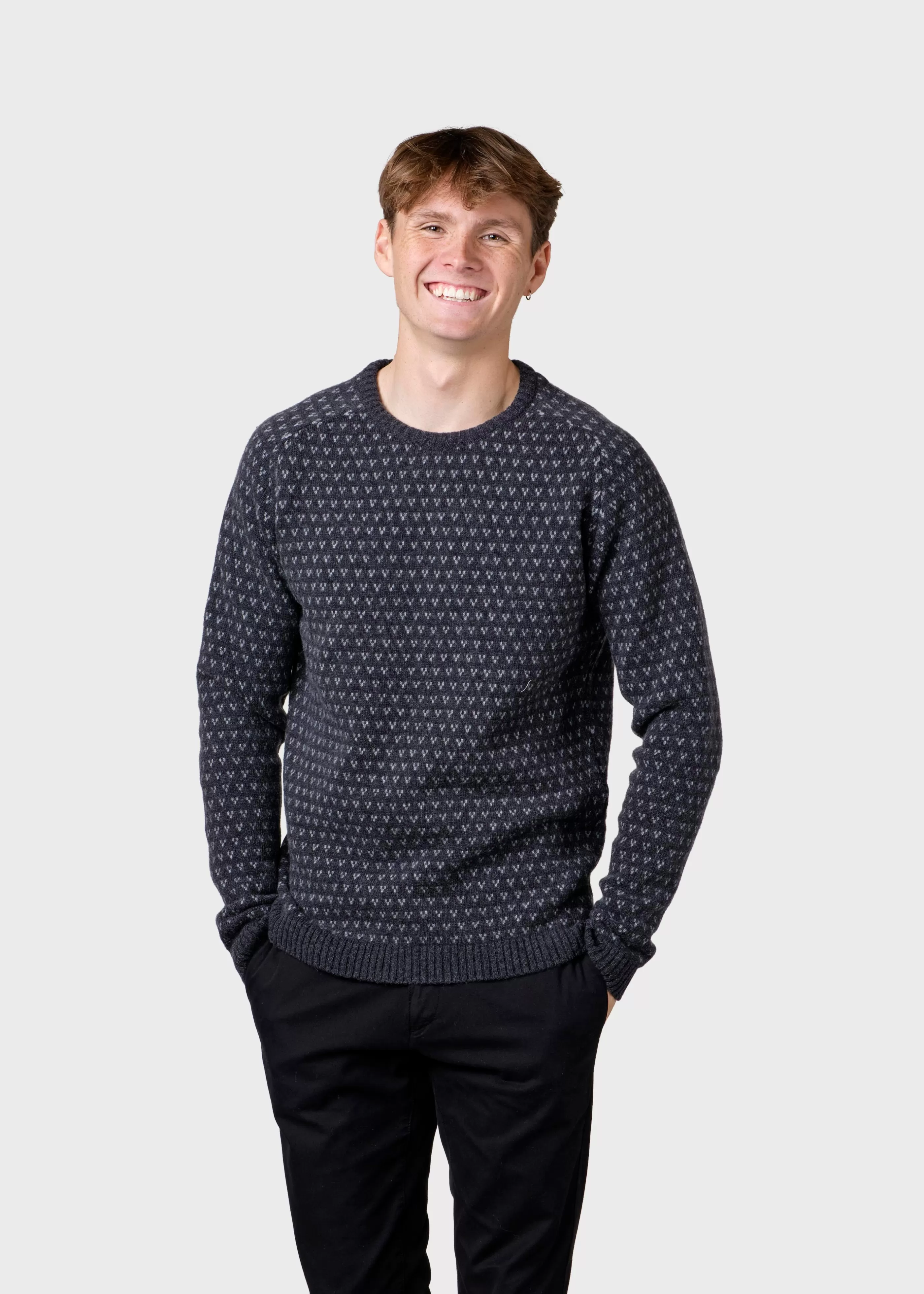 Klitmoller Collective Hugo knit - Anthracite/light grey- Strick