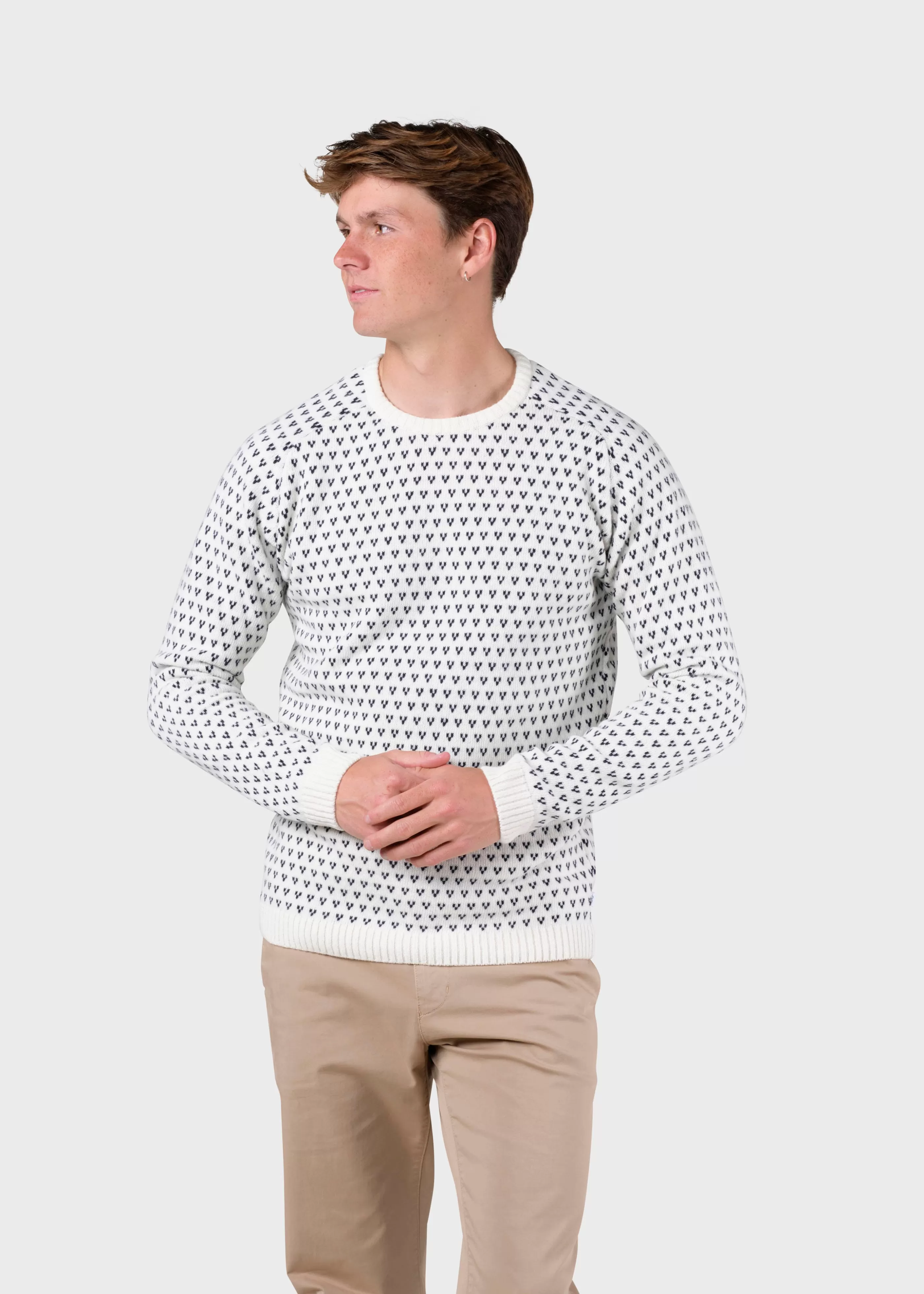 Klitmoller Collective Hugo knit - Cream/navy- Strick