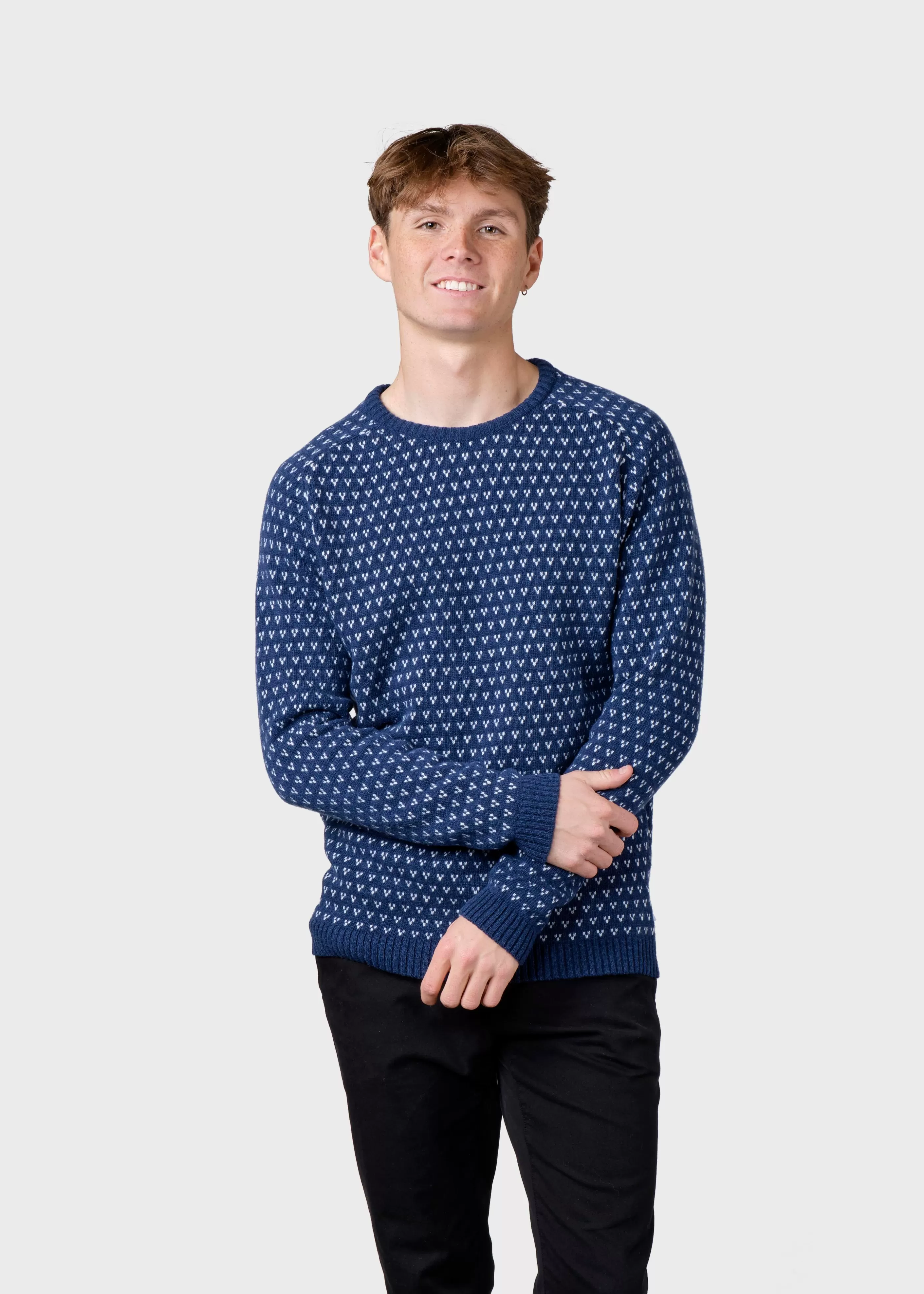 Klitmoller Collective Hugo knit - Deep blue/cream- Strick