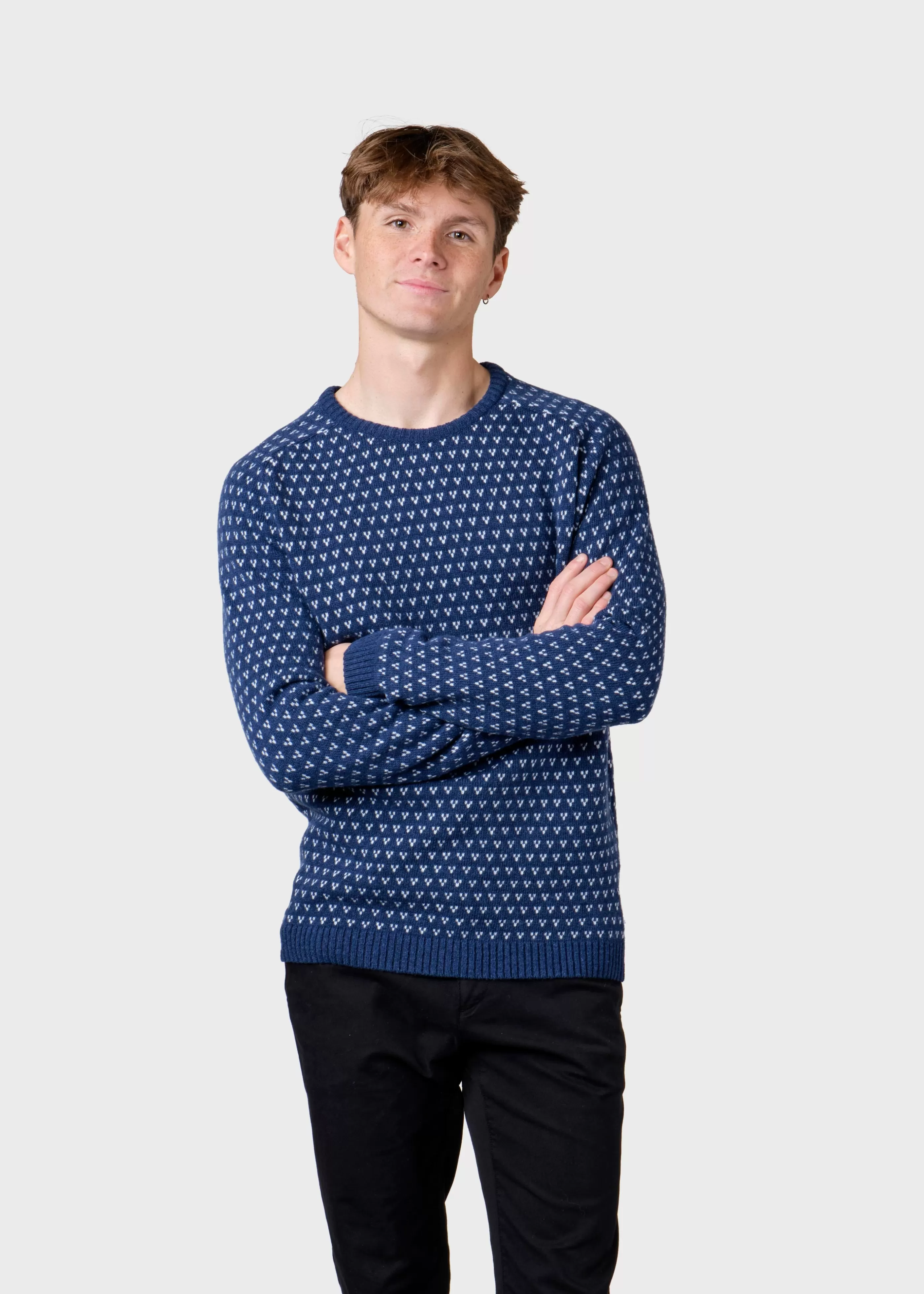 Klitmoller Collective Hugo knit - Deep blue/cream- Strick