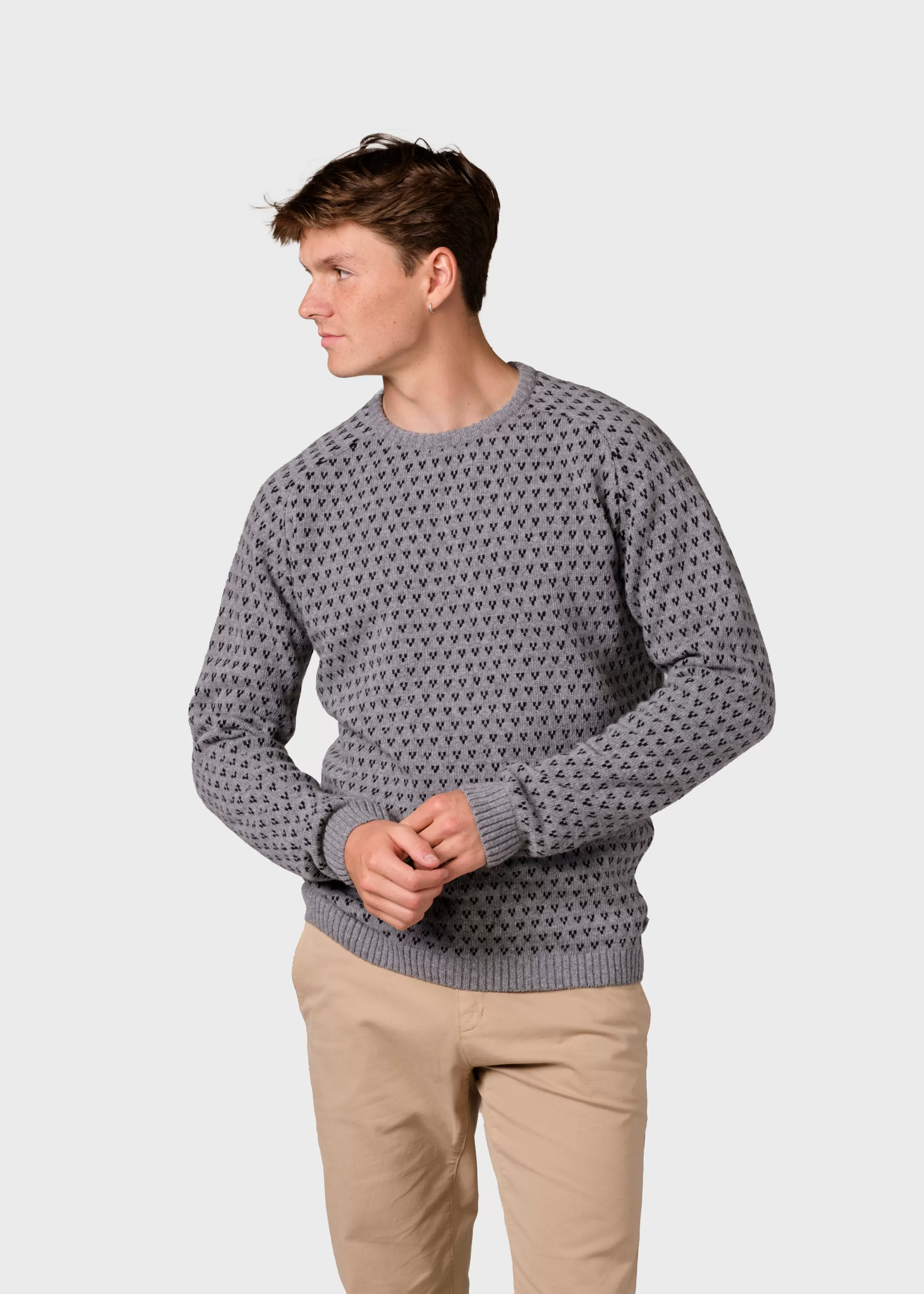 Klitmoller Collective Hugo knit - Light grey/black- Strick