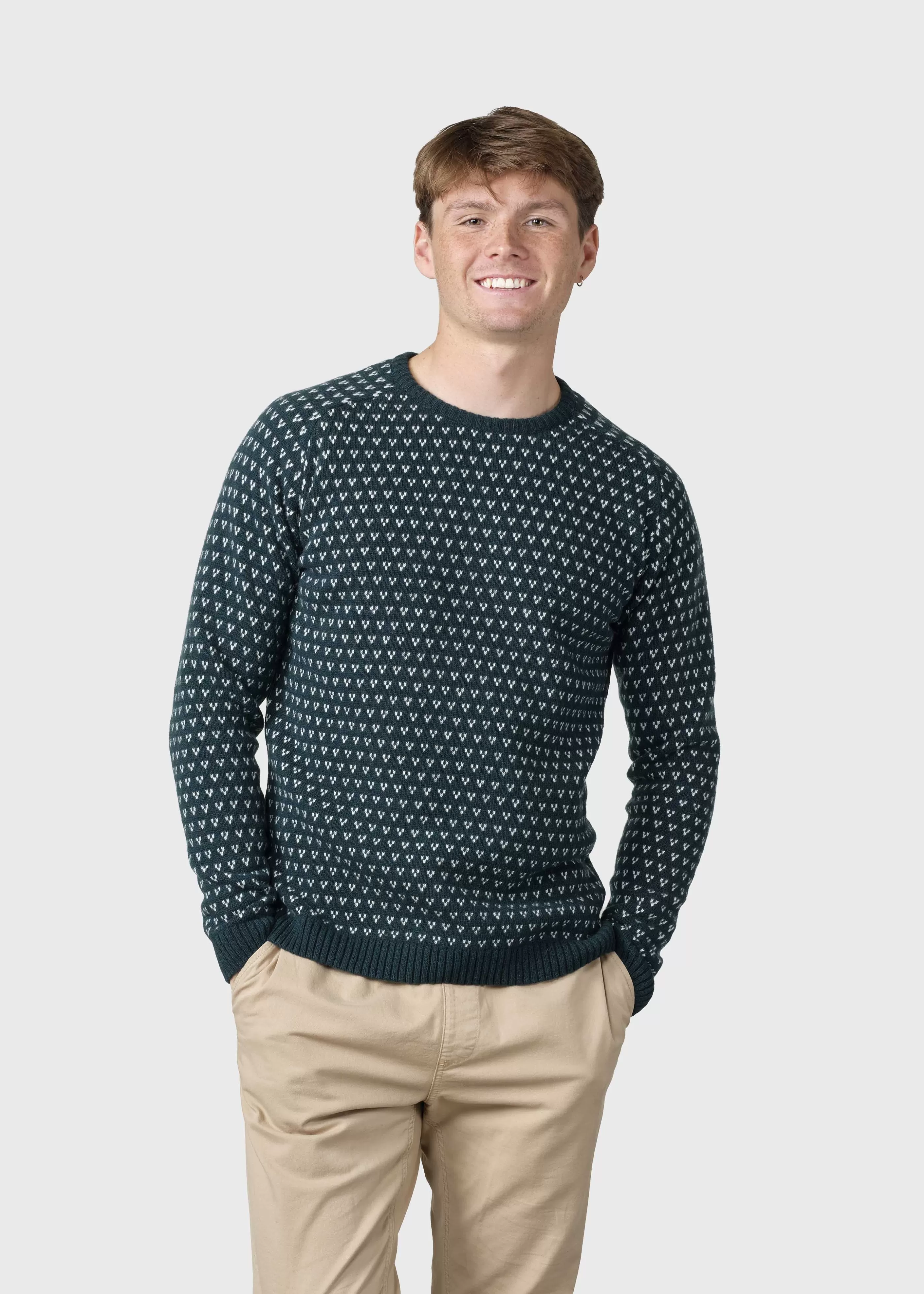 Klitmoller Collective Hugo knit - Moss green/cream- Strick