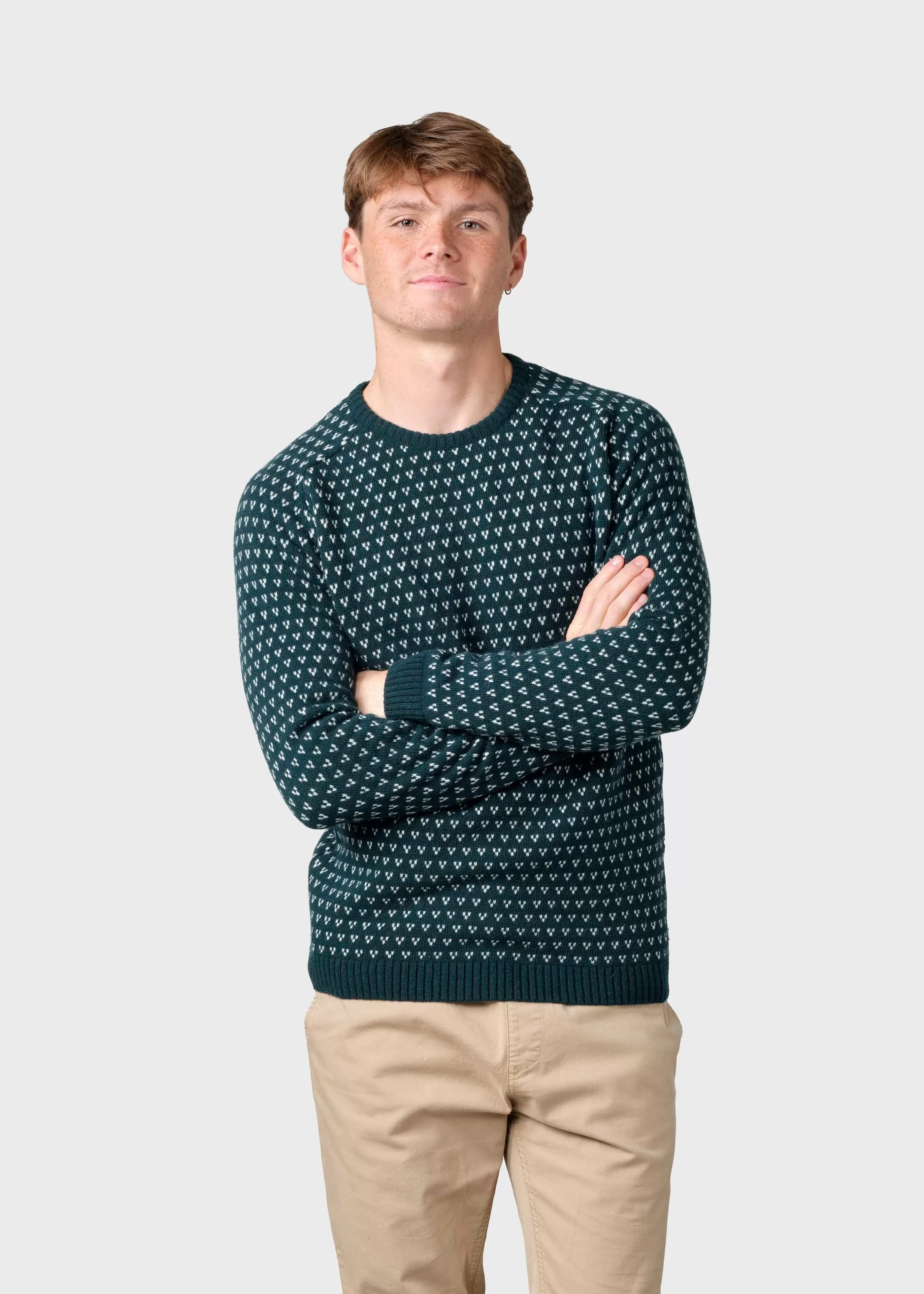 Klitmoller Collective Hugo knit - Moss green/cream- Strick