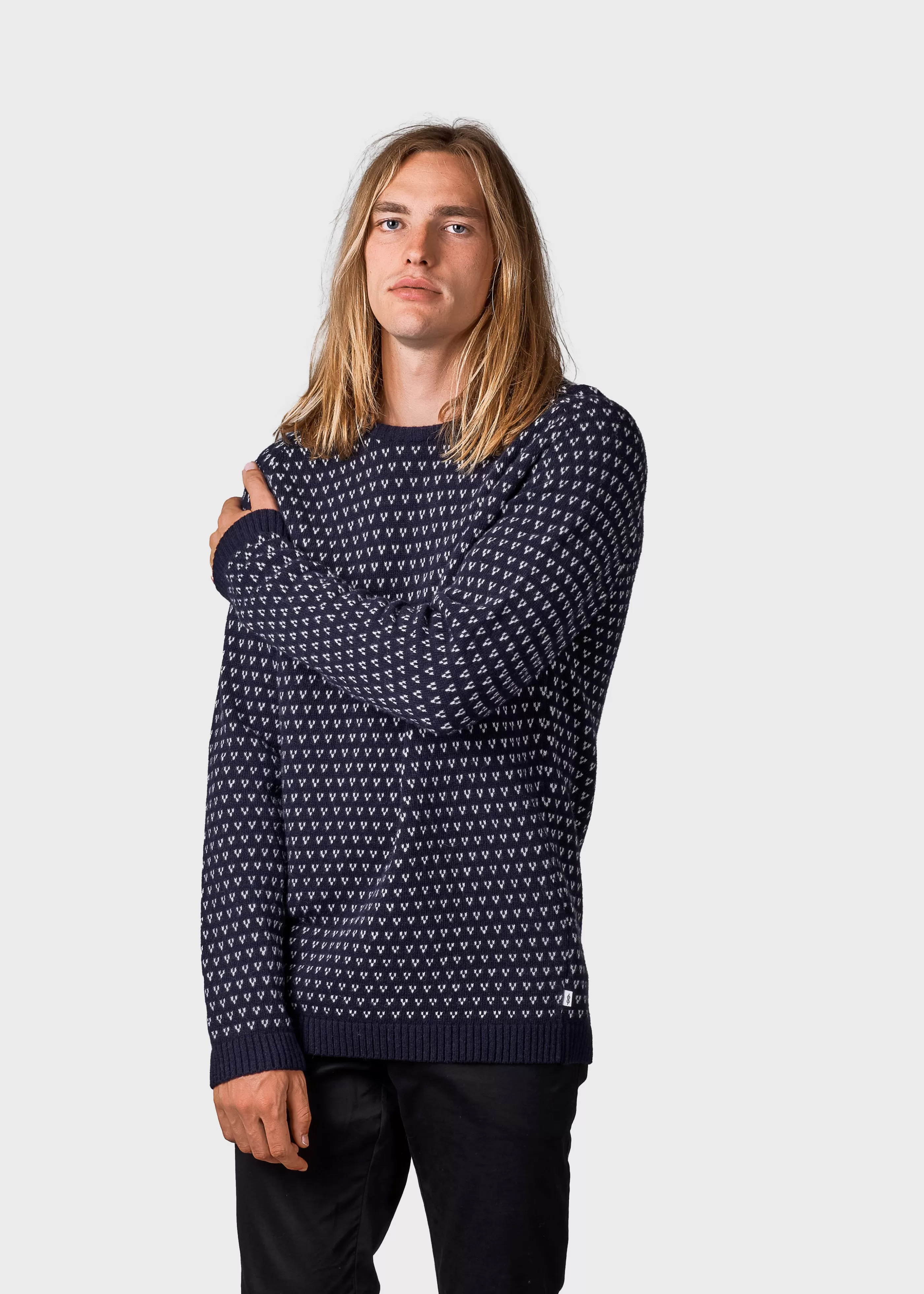 Klitmoller Collective Hugo knit - Navy/cream- Strick