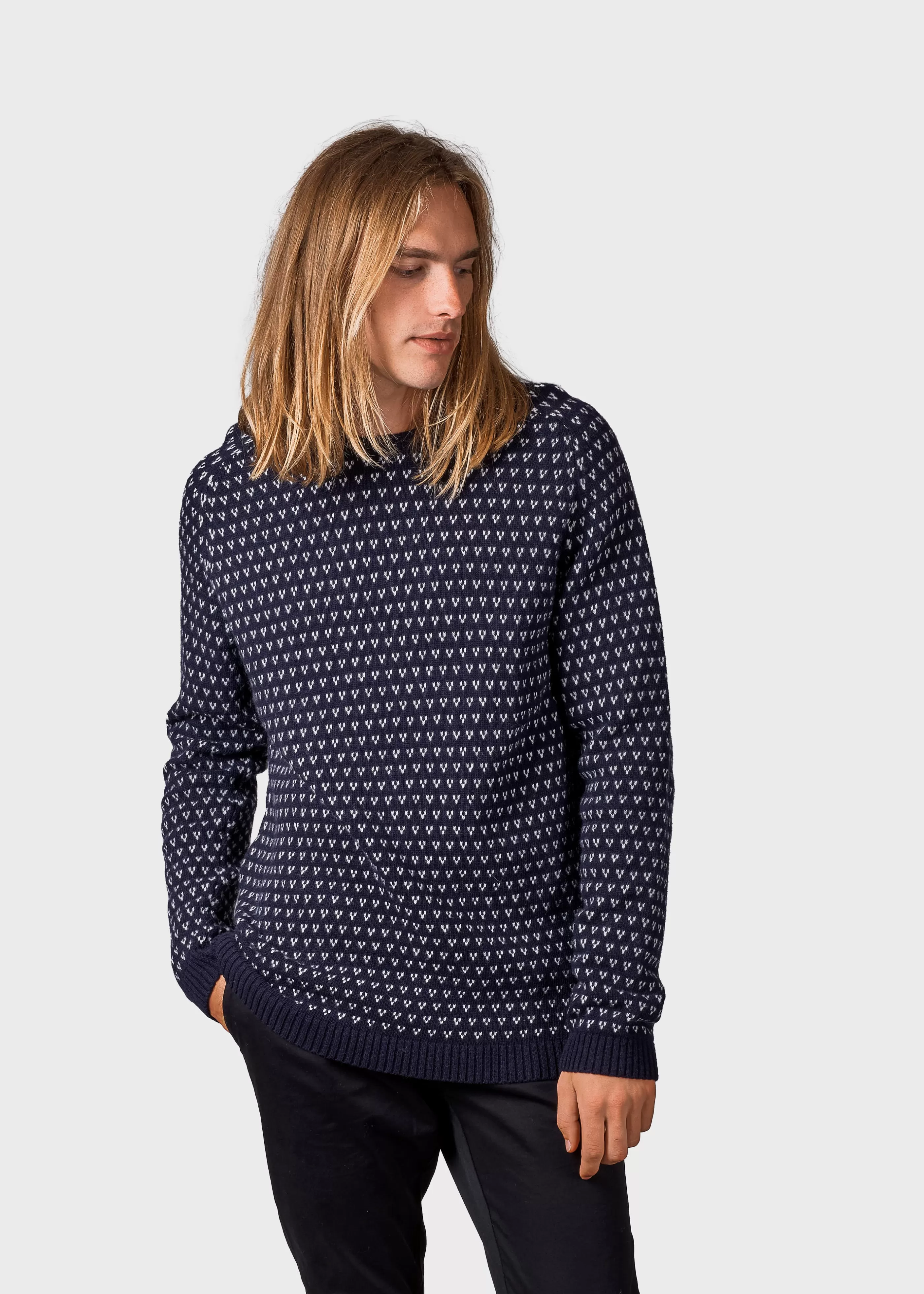 Klitmoller Collective Hugo knit - Navy/cream- Strick