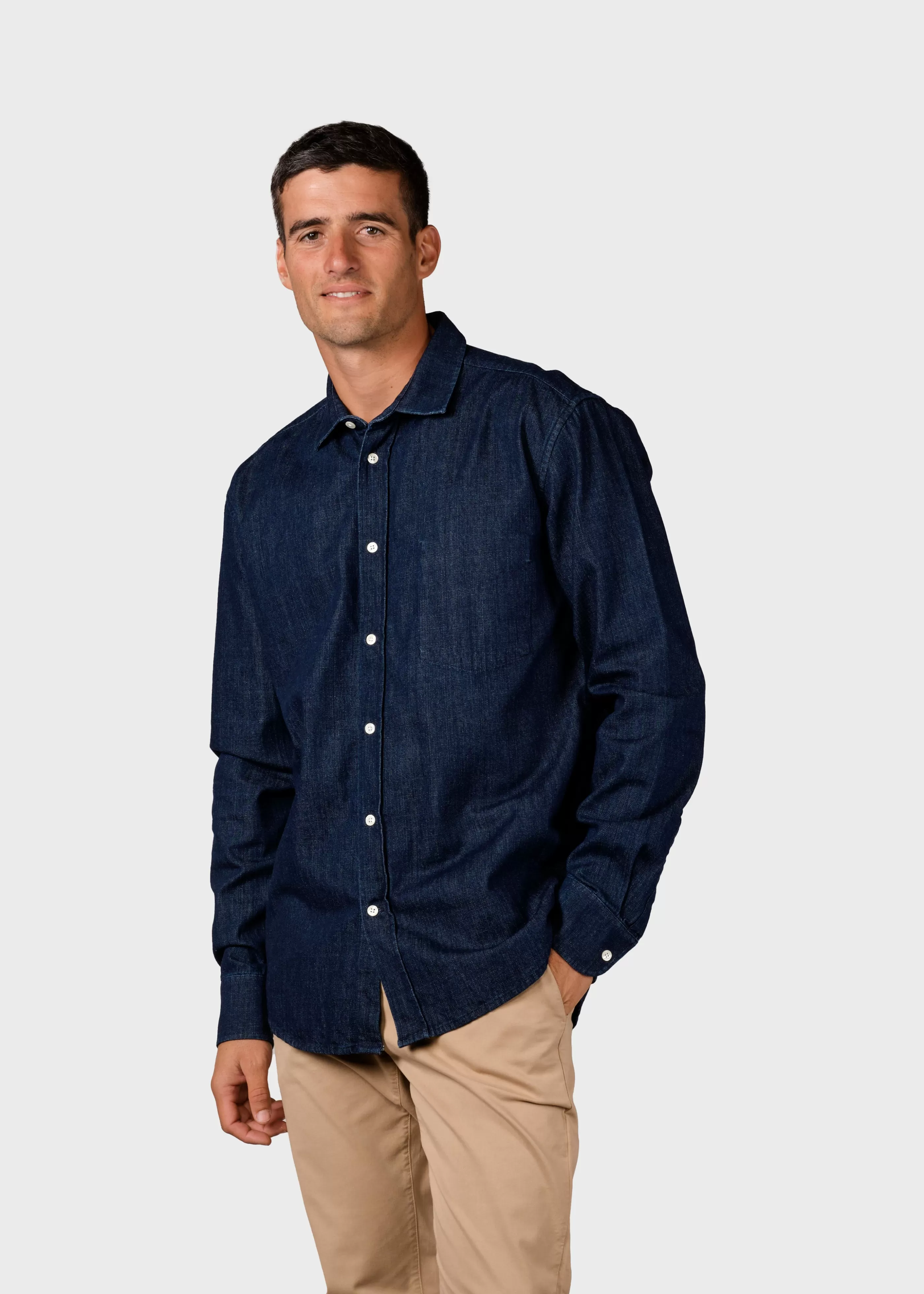 Klitmoller Collective Jakob shirt - Dark blue stonewash- Hemden