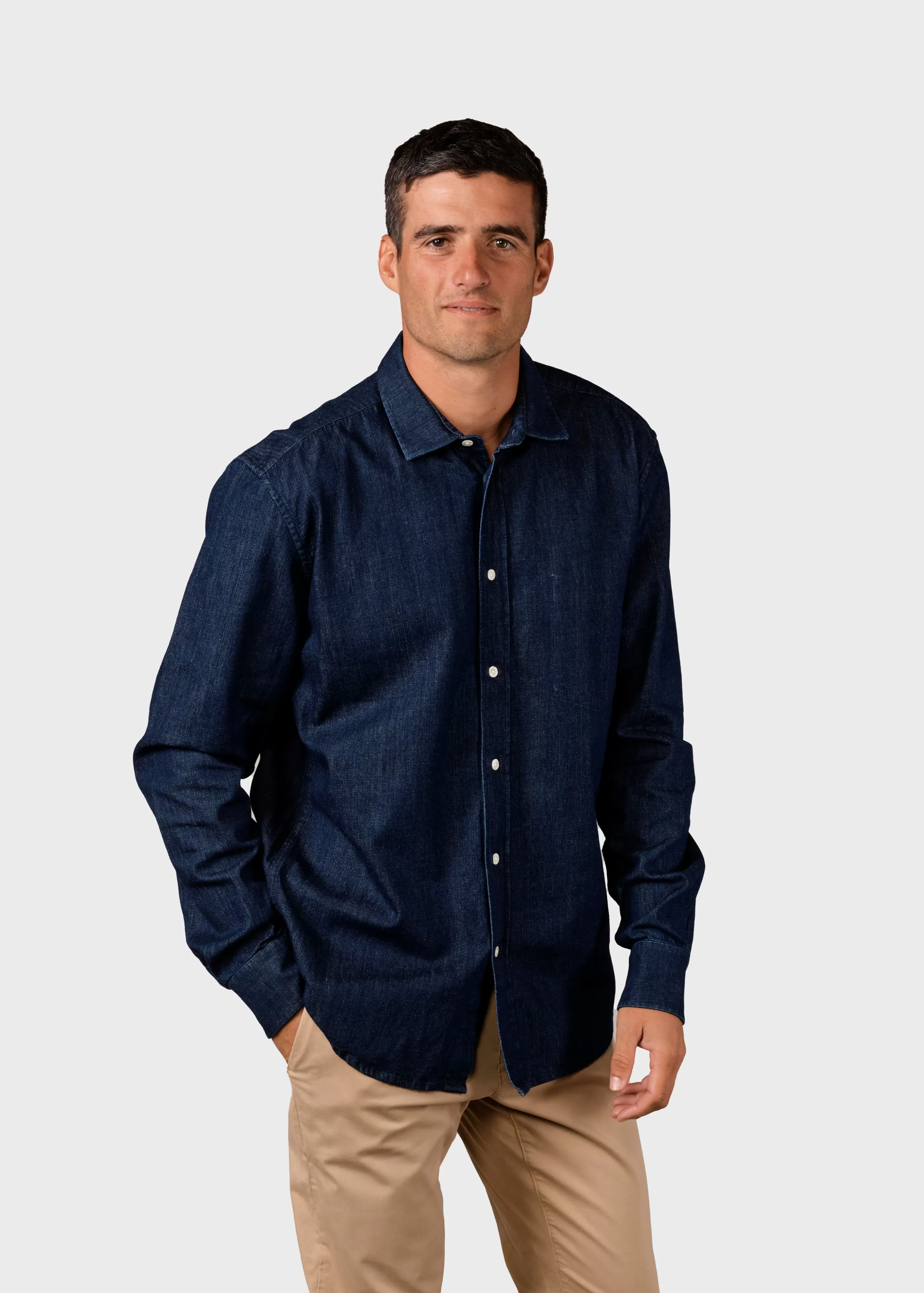 Klitmoller Collective Jakob shirt - Dark blue stonewash- Hemden