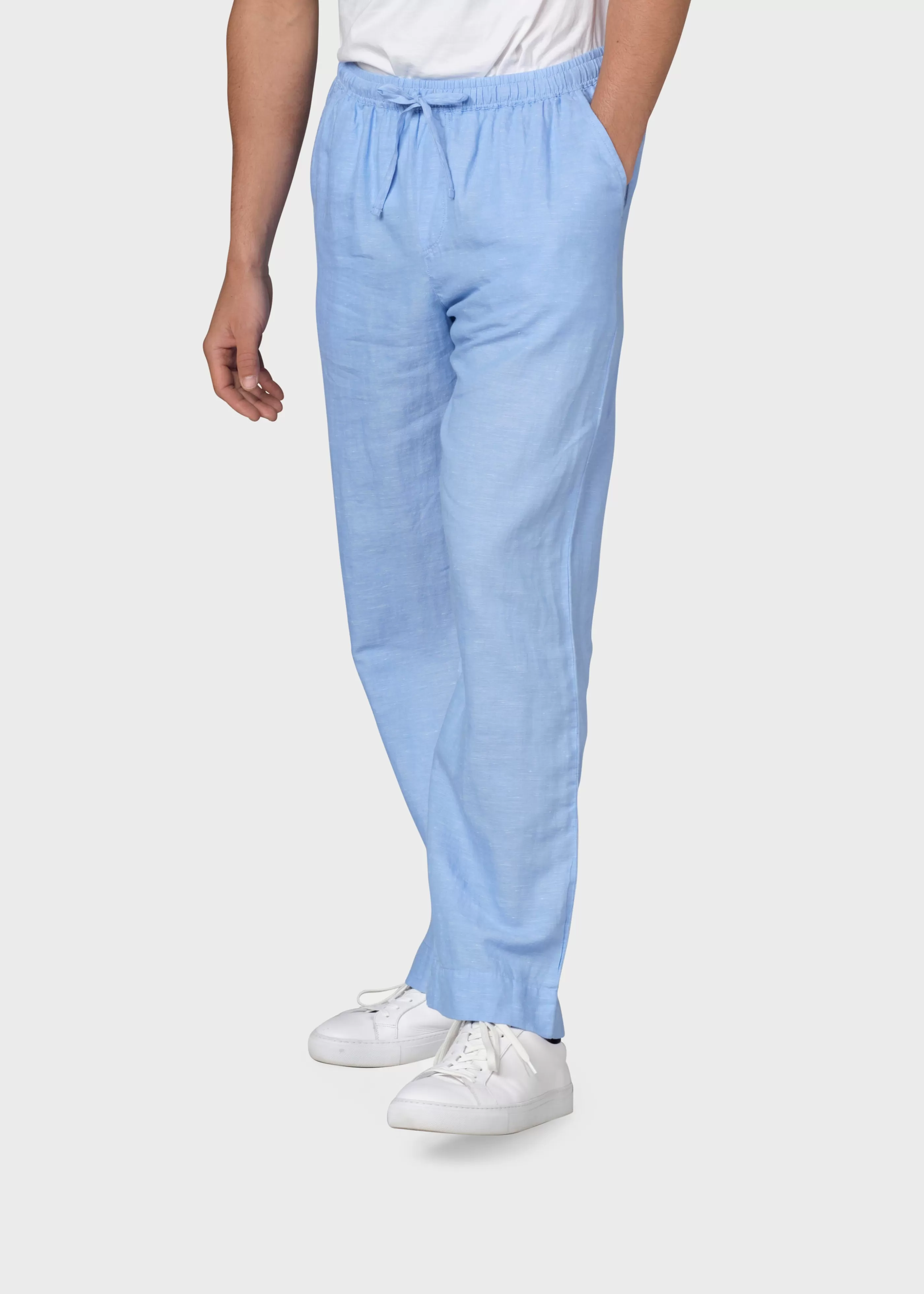 Klitmoller Collective Jens linen pant - Blue melange- Hosen