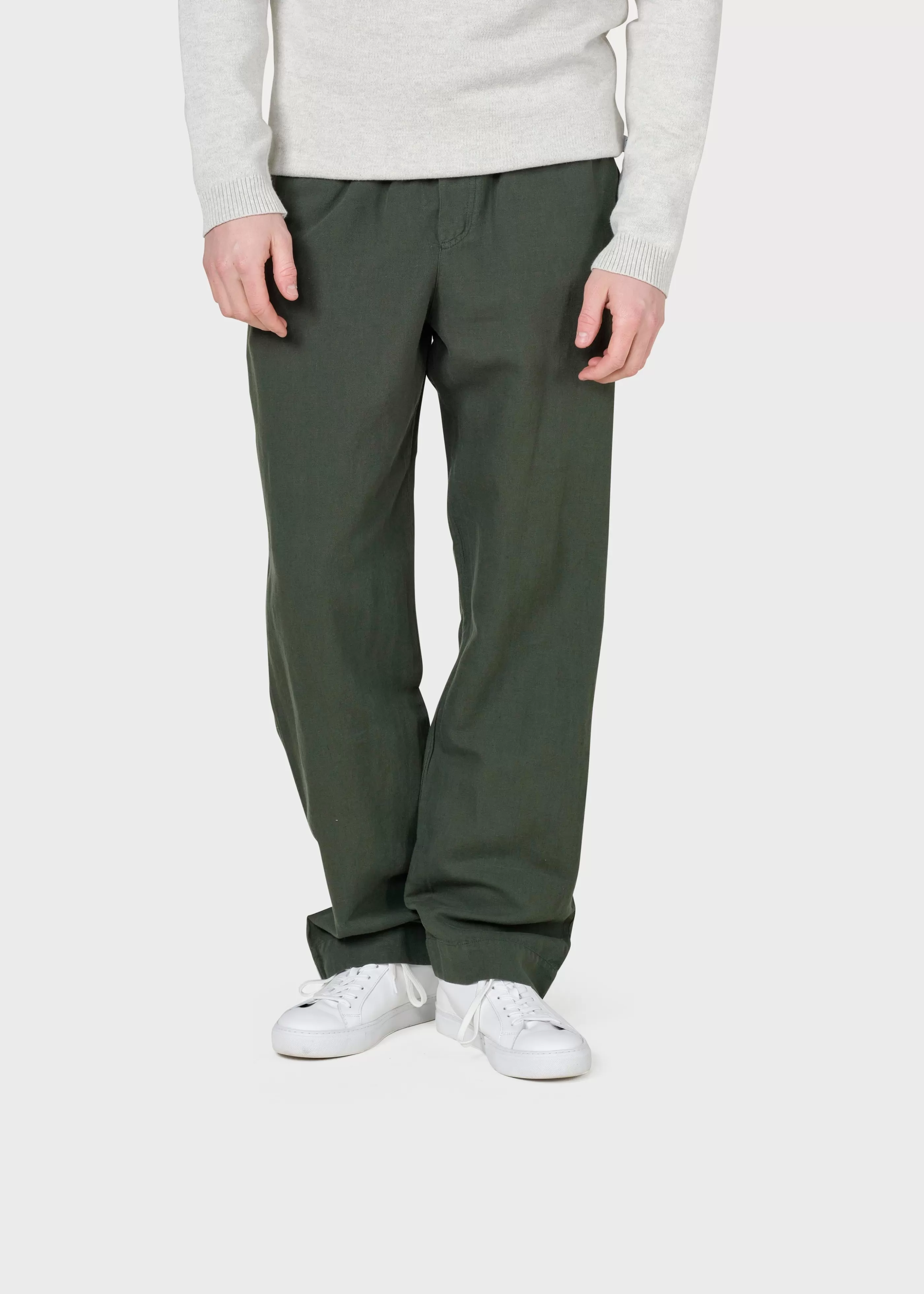 Klitmoller Collective Jens linen pant - Olive- Hosen