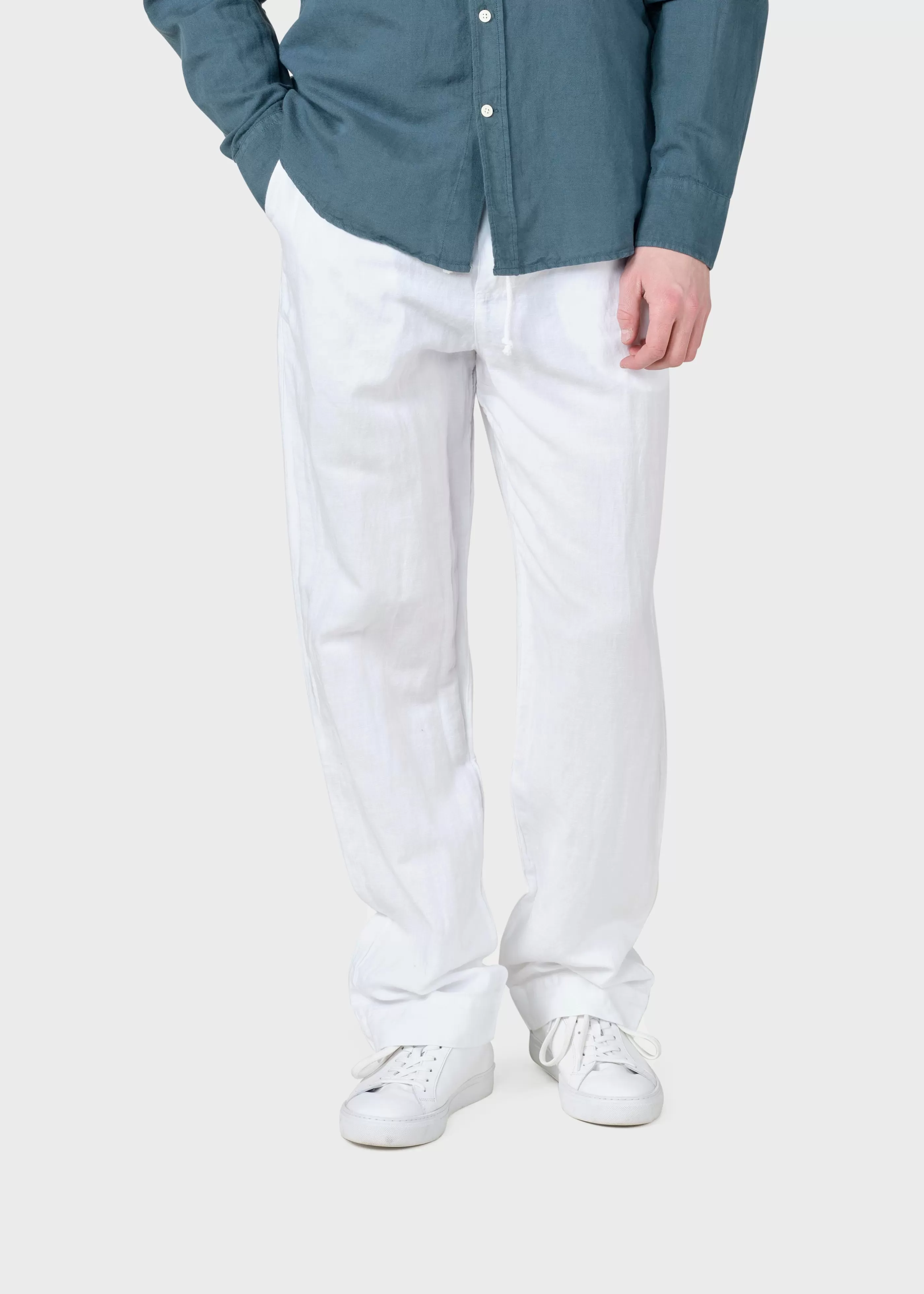 Klitmoller Collective Jens linen pant - White- Hosen