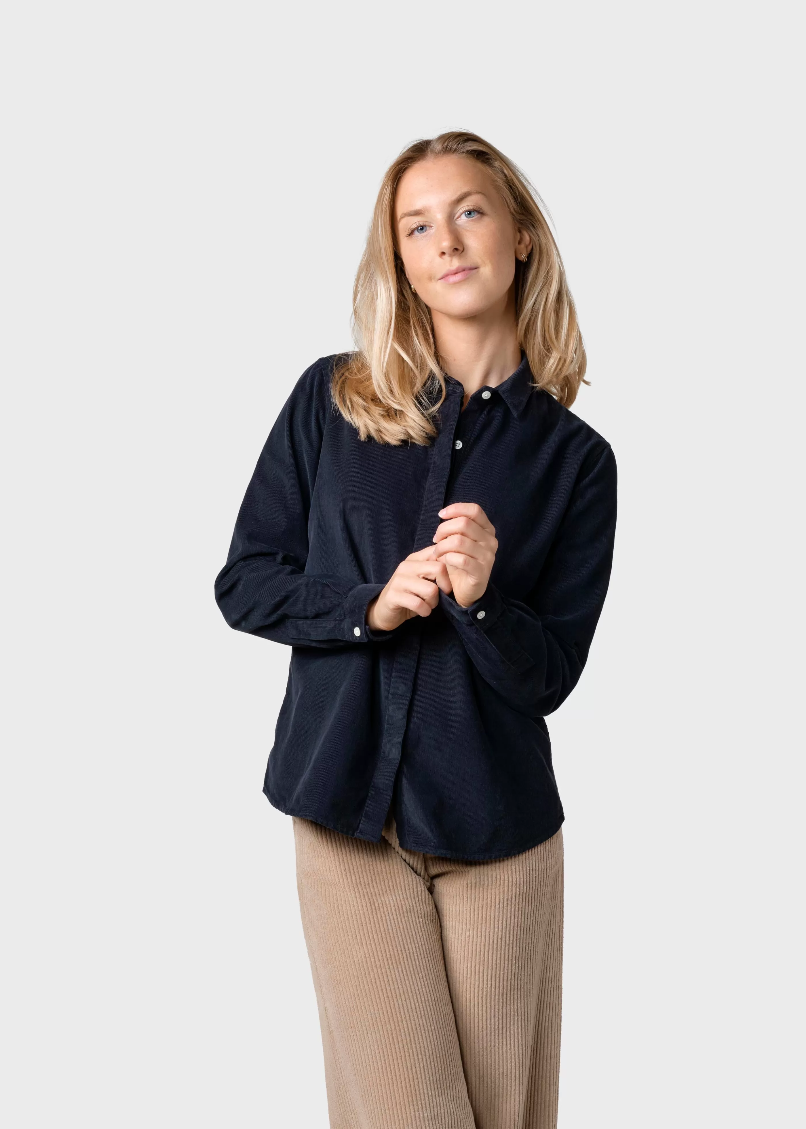 Klitmoller Collective Julie corduroy shirt - Navy- Hemden