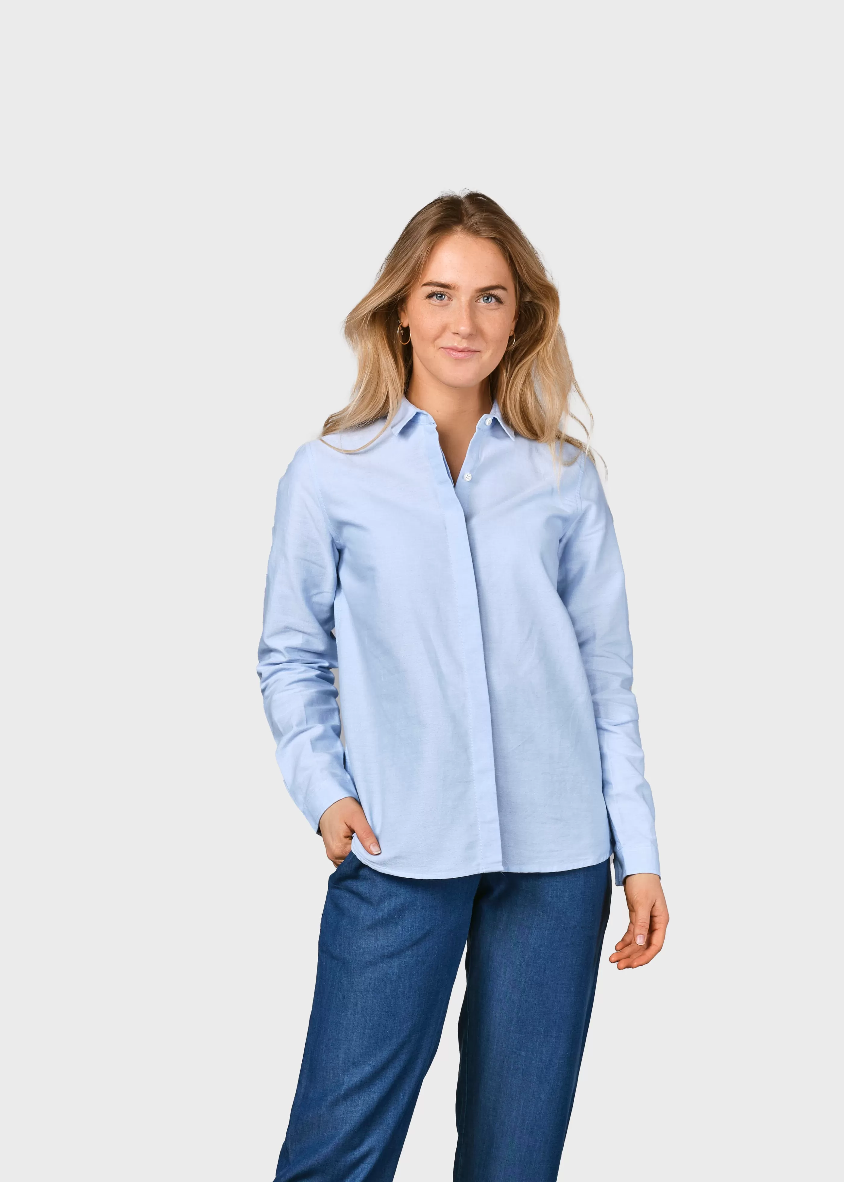 Klitmoller Collective Julie shirt - Blue melange- Hemden