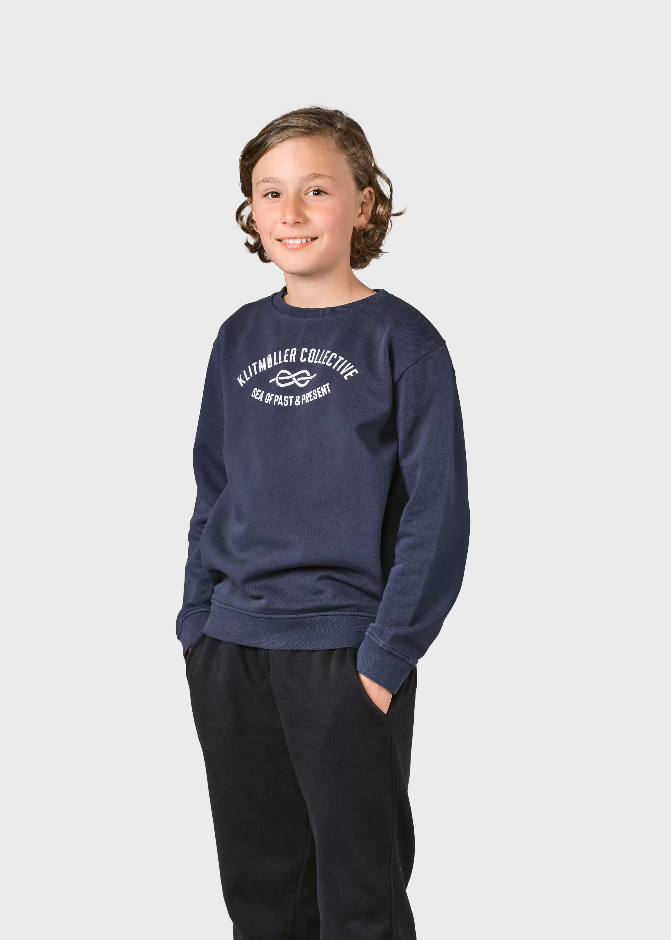 Klitmoller Collective Kids logo eye crew - Navy- Kinder