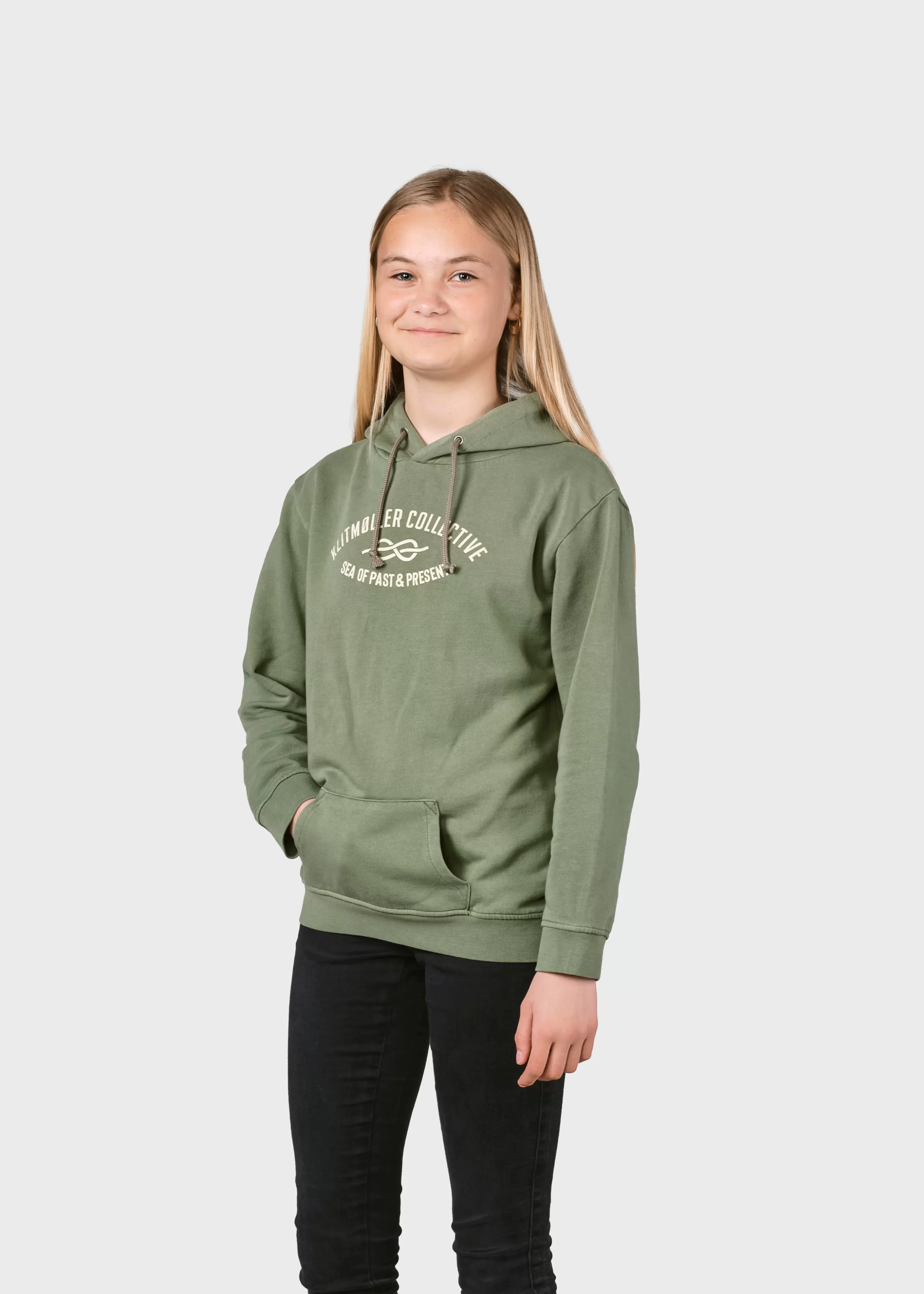 Klitmoller Collective Kids logo eye hoodie - Pale green- Kinder