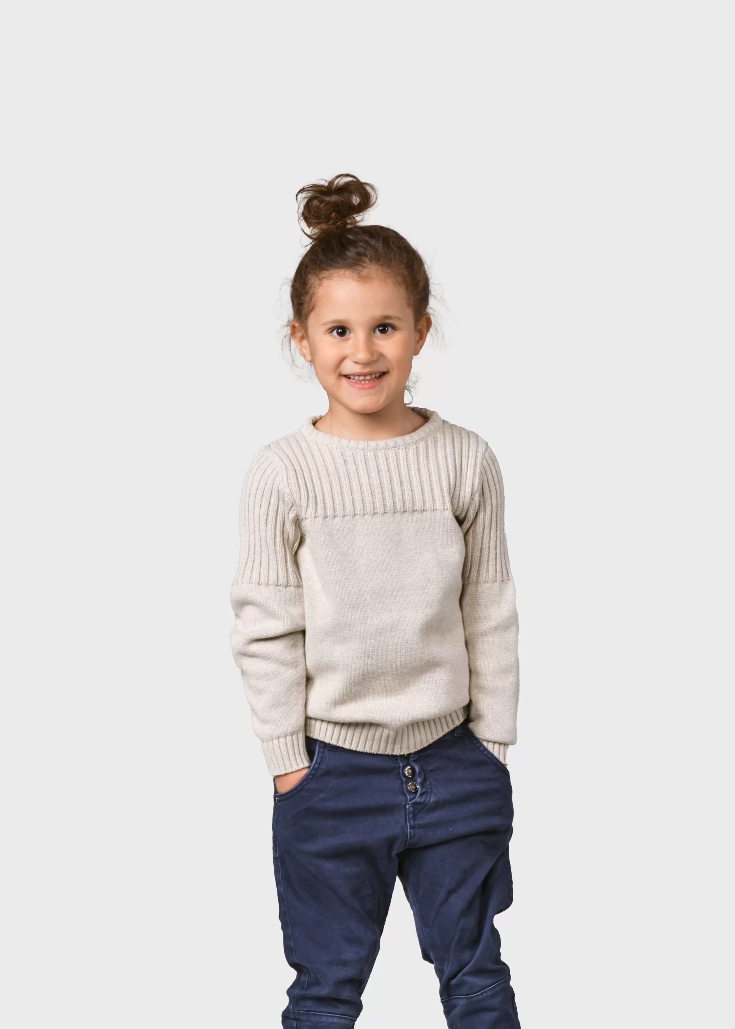 Klitmoller Collective Kids pattern cotton knit - Cream- Kinder