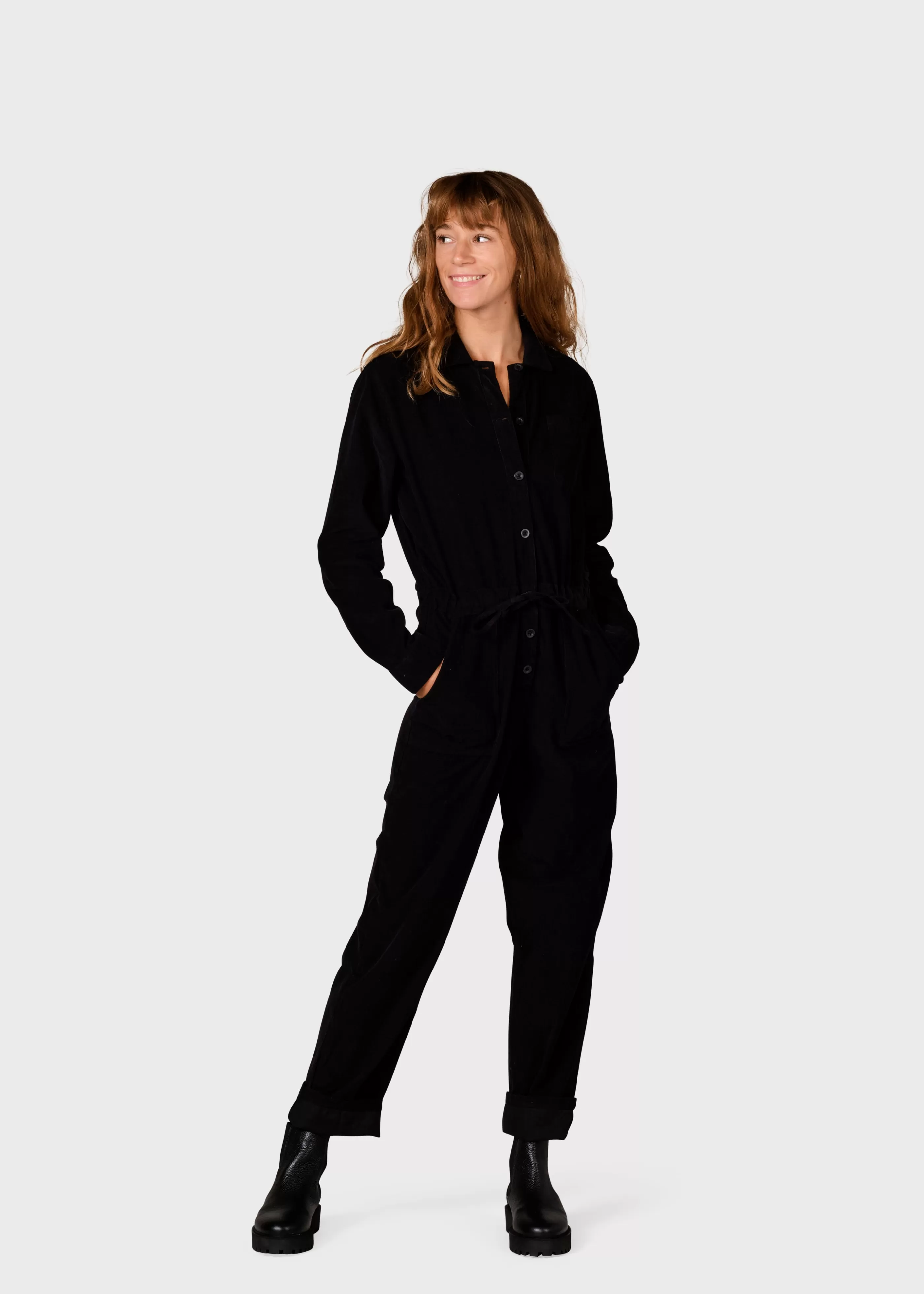 Klitmoller Collective Lena corduroy jumpsuit - Black- Jumpsuits