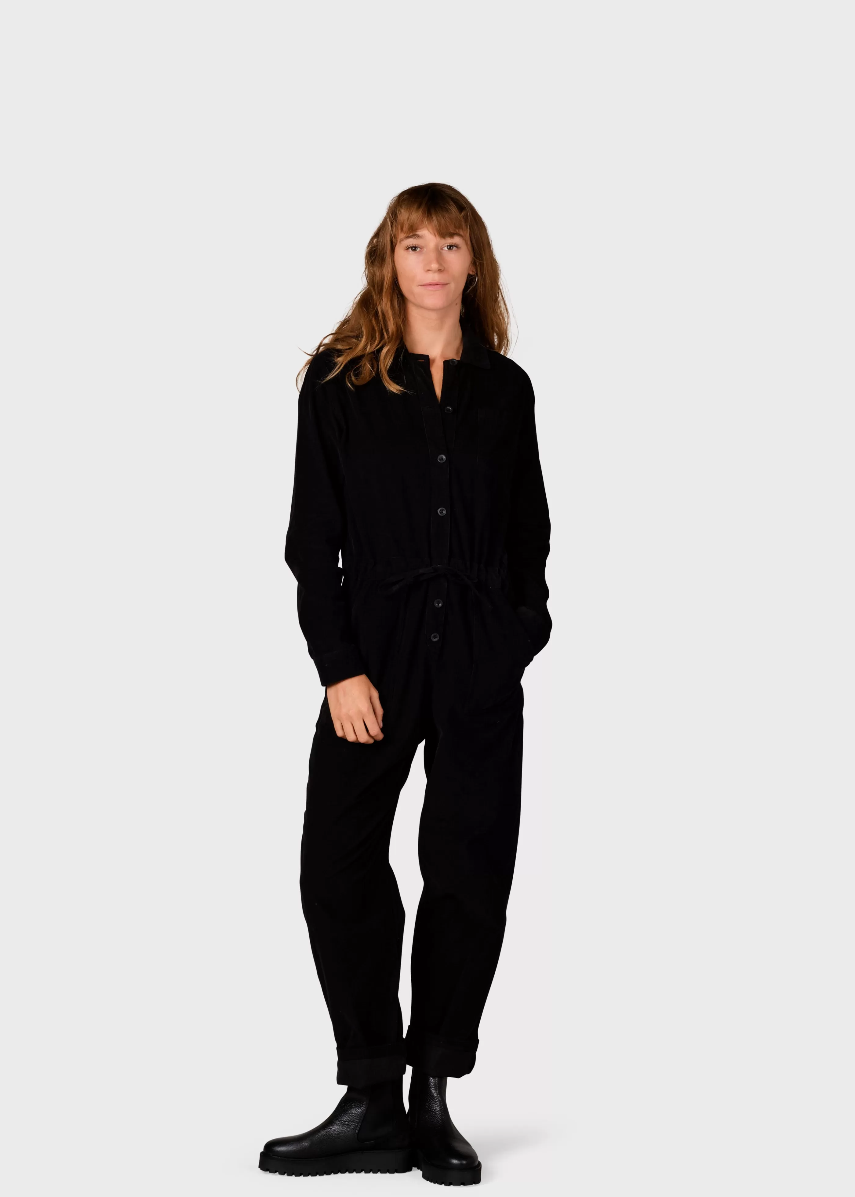 Klitmoller Collective Lena corduroy jumpsuit - Black- Jumpsuits