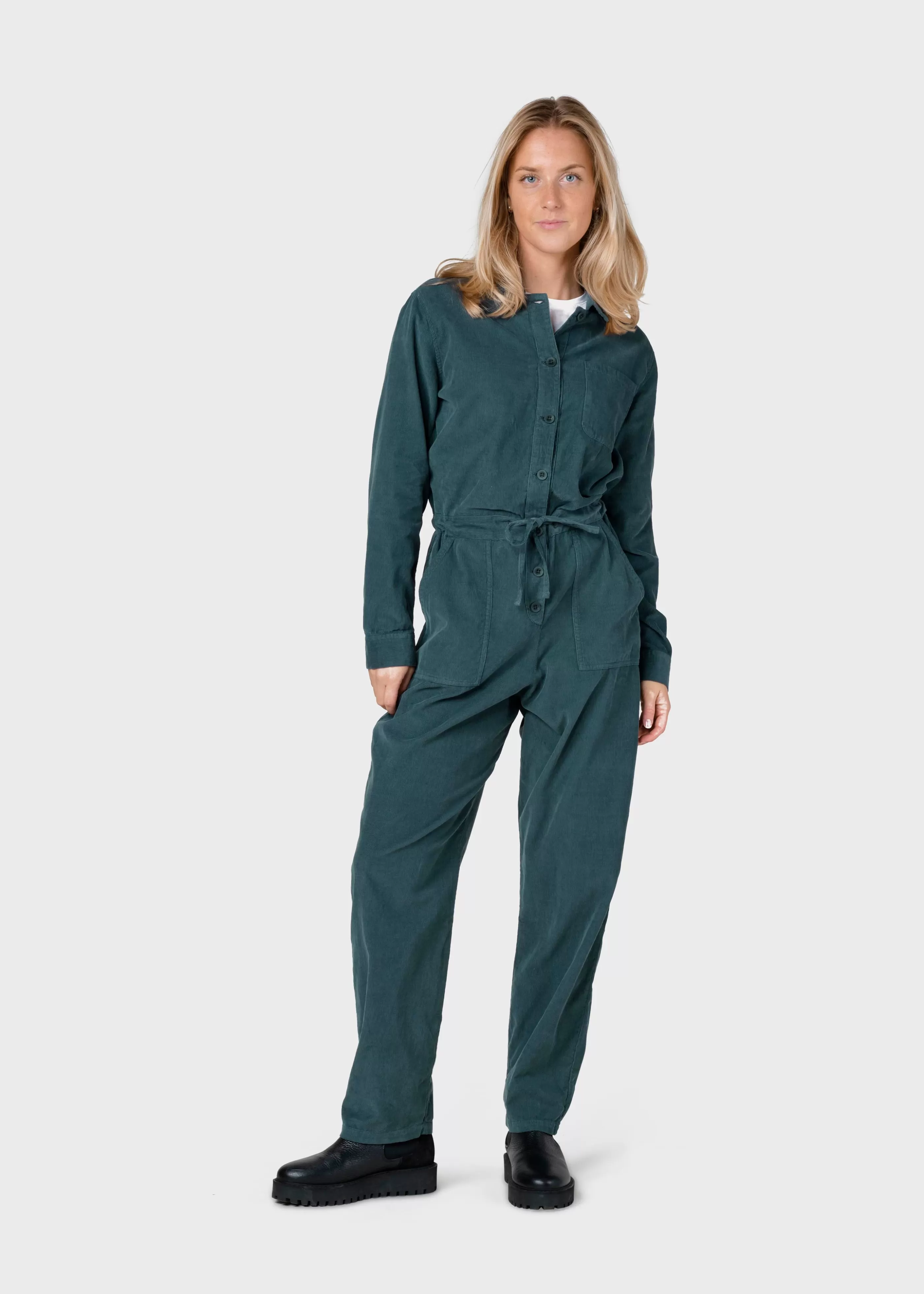 Klitmoller Collective Lena corduroy jumpsuit - Moss Green- Jumpsuits