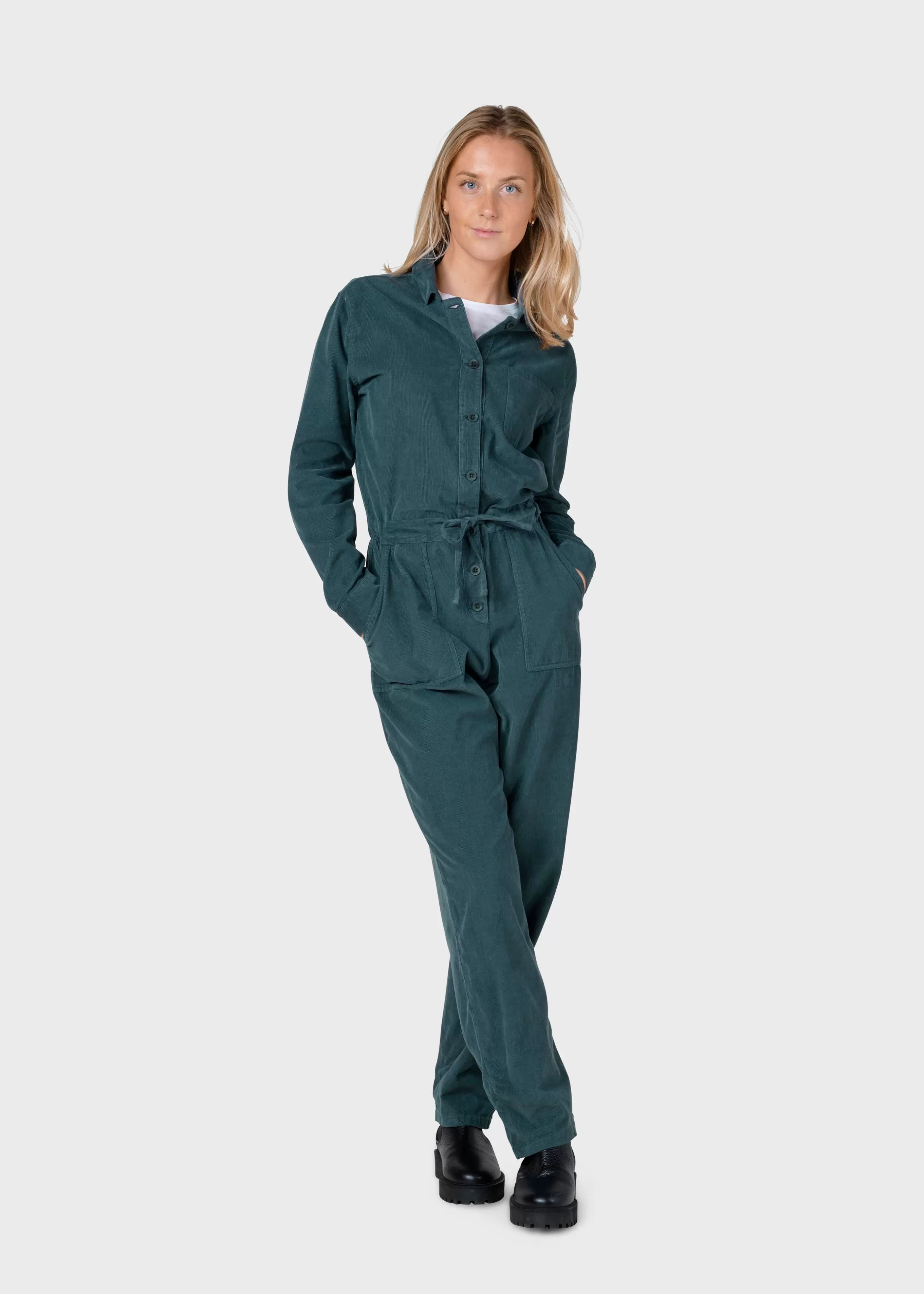 Klitmoller Collective Lena corduroy jumpsuit - Moss Green- Jumpsuits