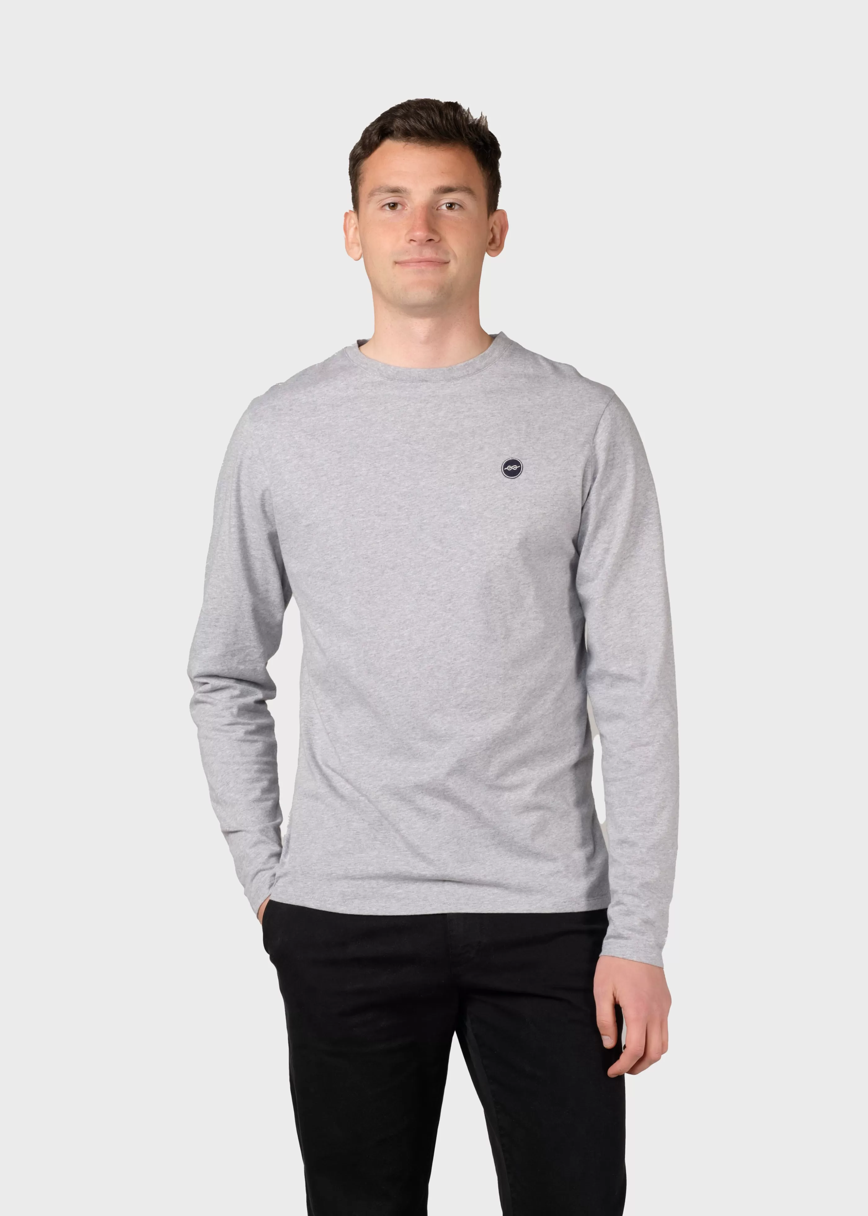 Klitmoller Collective Linus LS tee - Grey melange- T-shirts