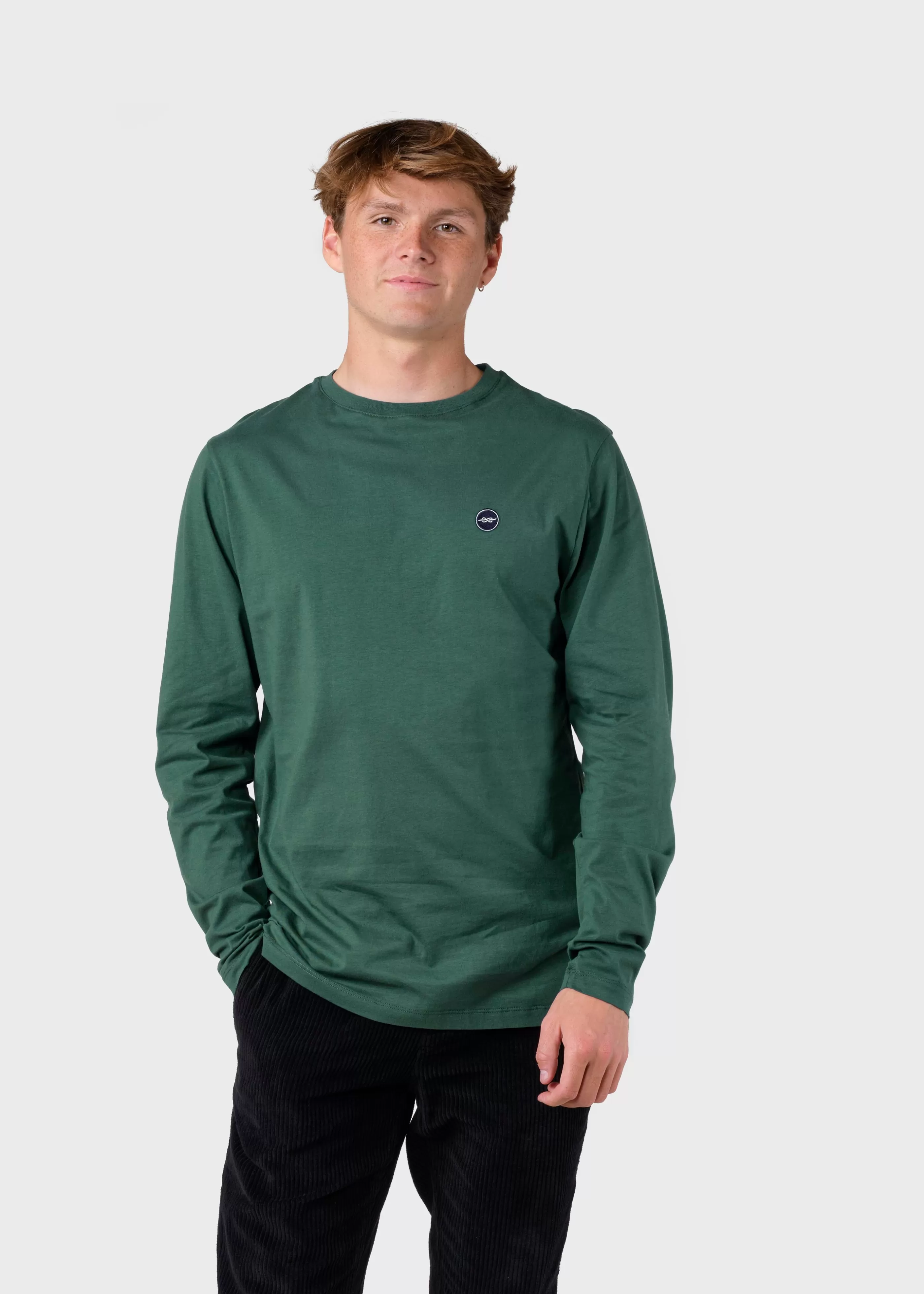 Klitmoller Collective Linus LS tee - Moss Green- T-shirts