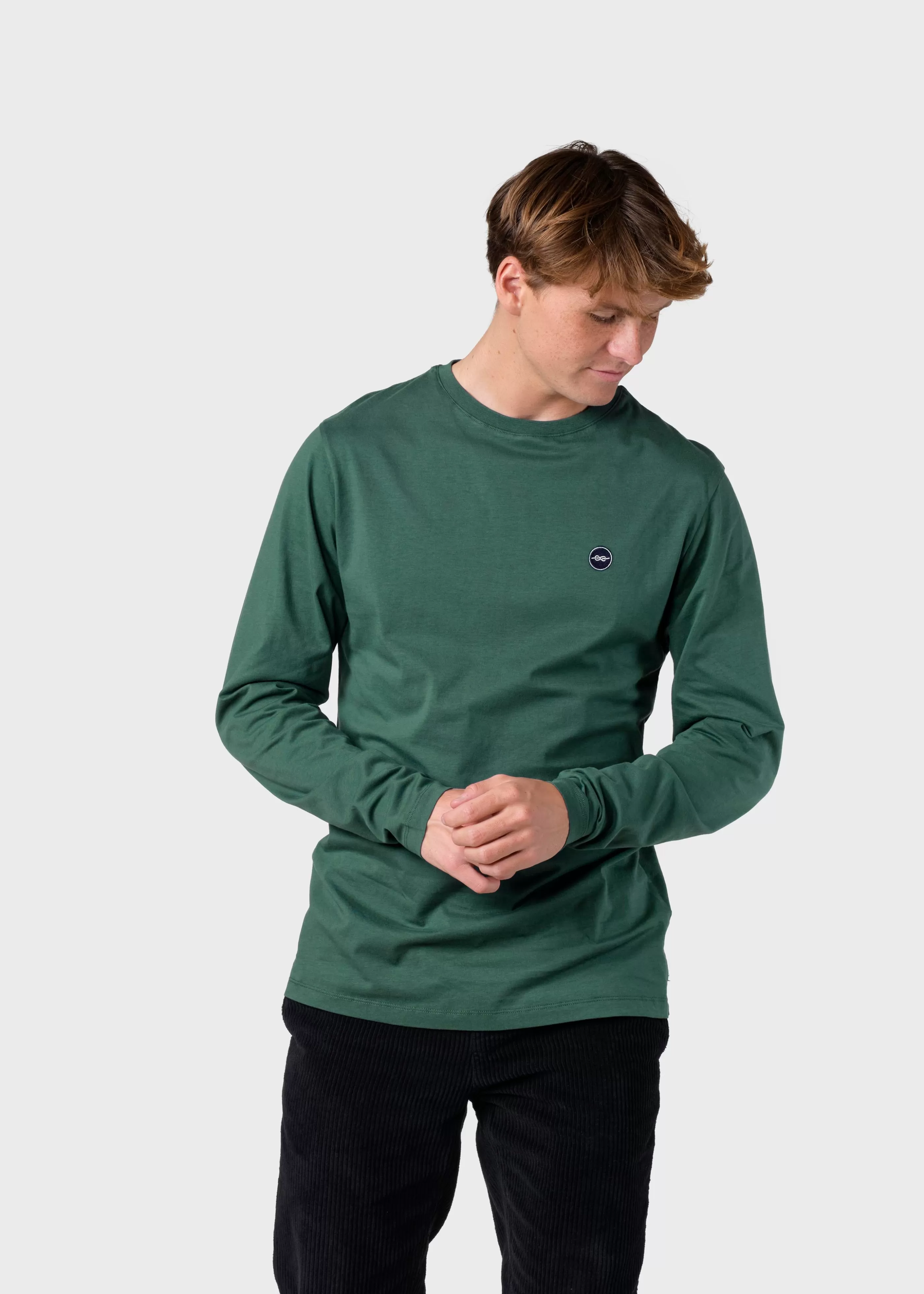 Klitmoller Collective Linus LS tee - Moss Green- T-shirts