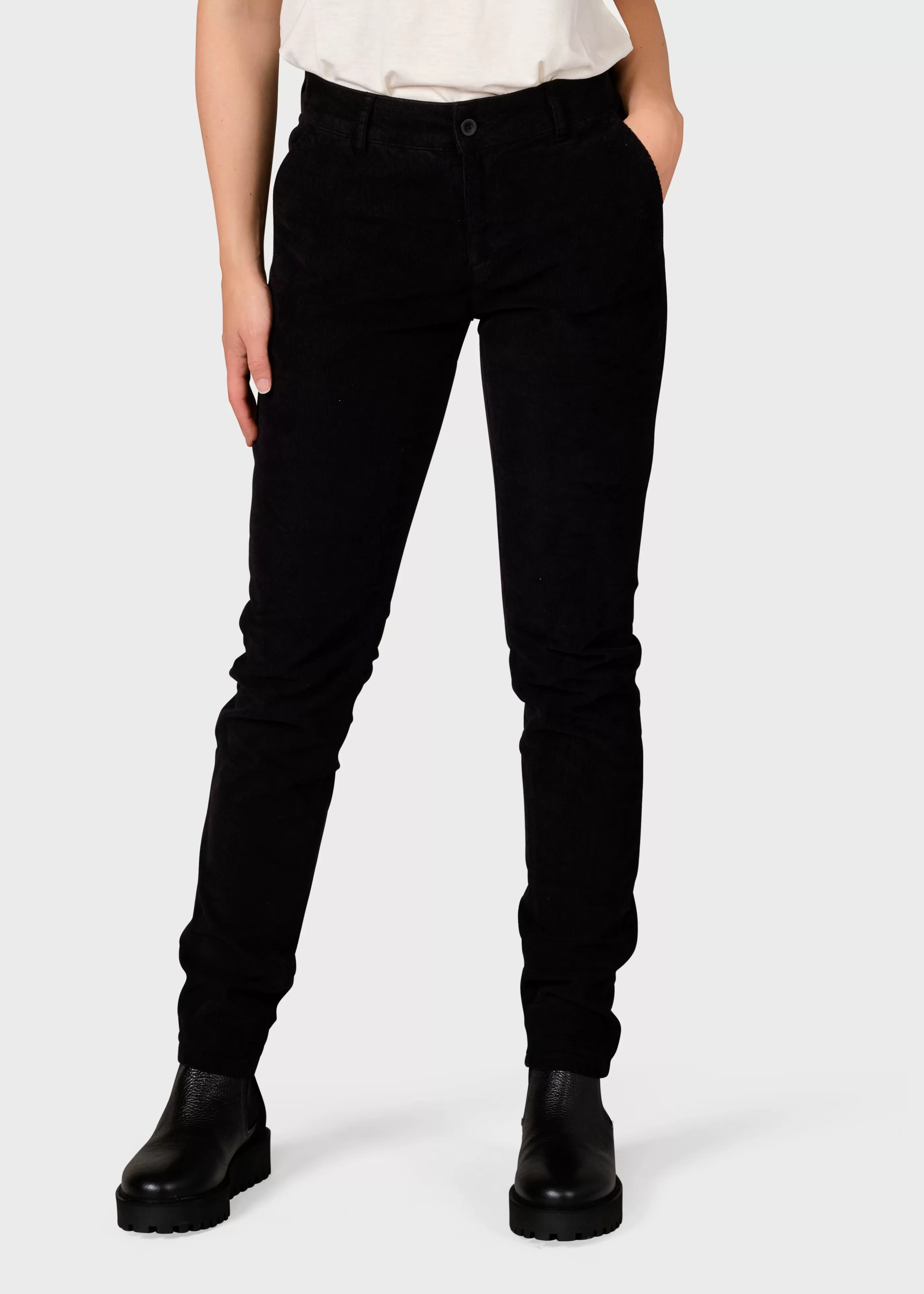 Klitmoller Collective Liv corduroy pant - Black- Hosen