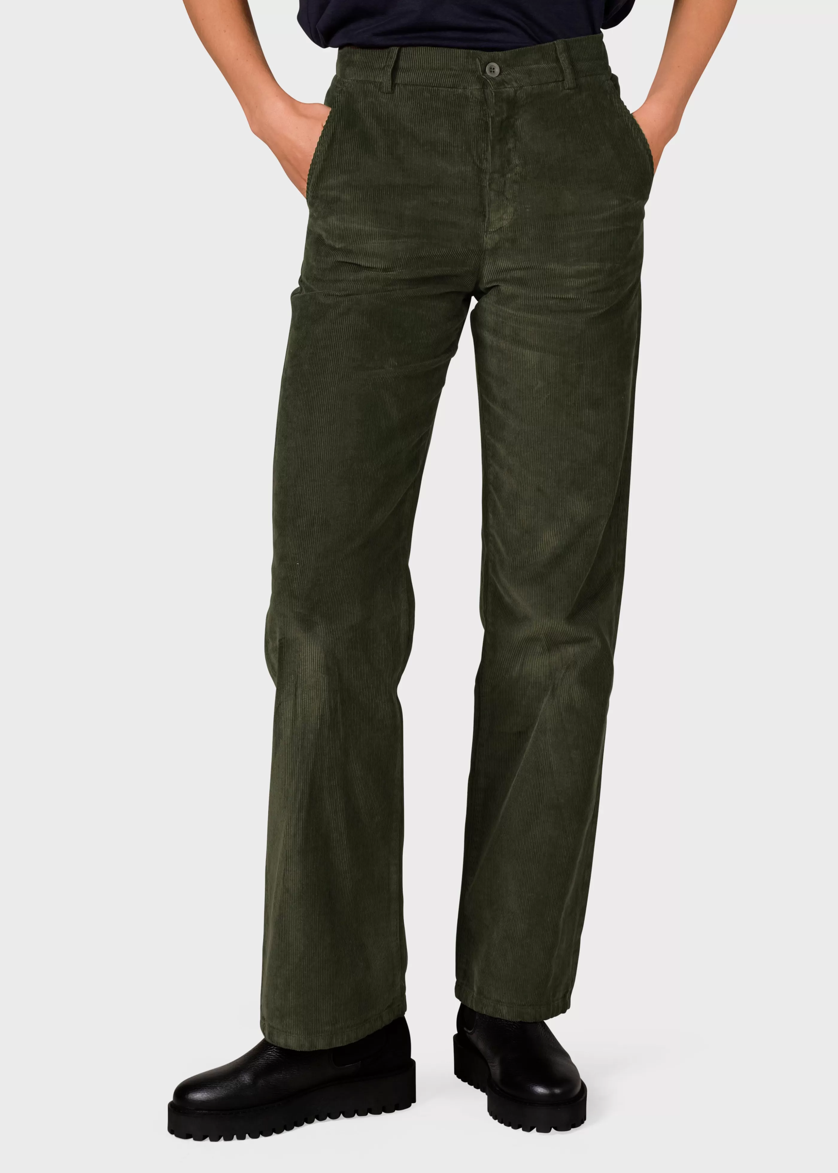 Klitmoller Collective Lone corduroy pant - Olive- Hosen