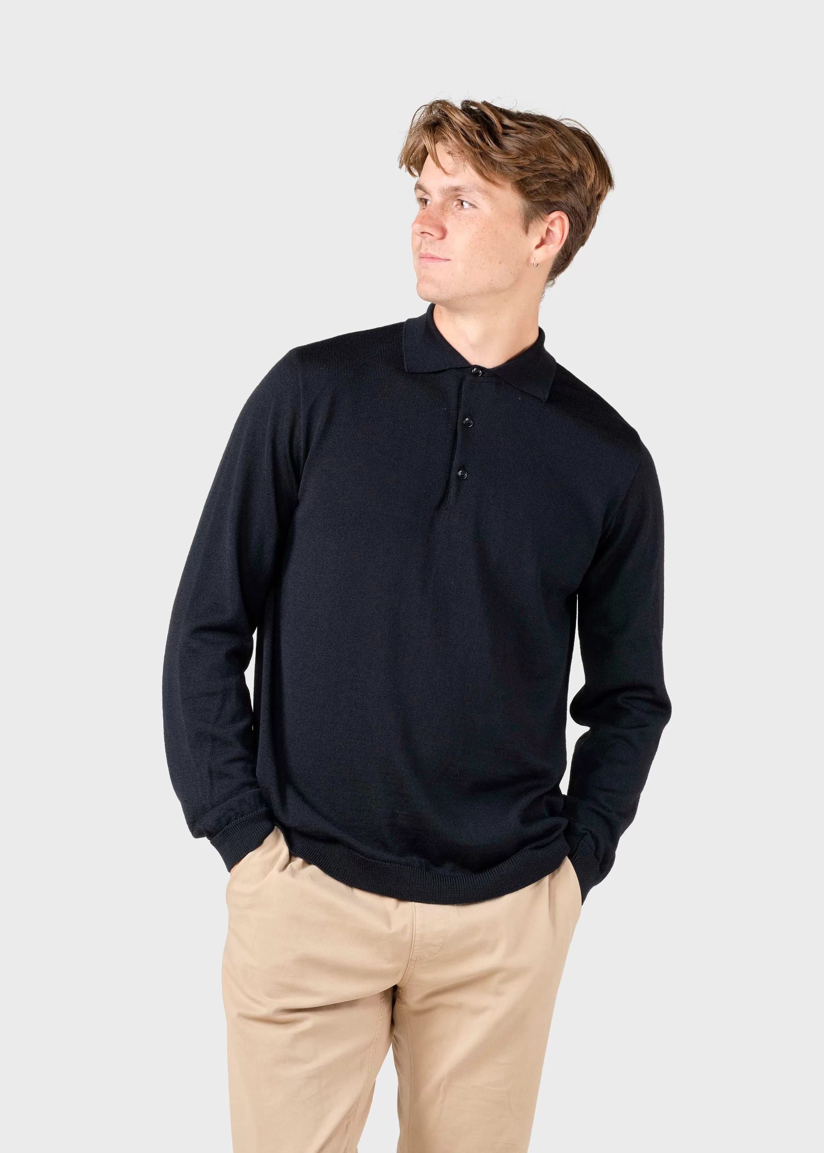 Klitmoller Collective L/S knit polo - - Strick