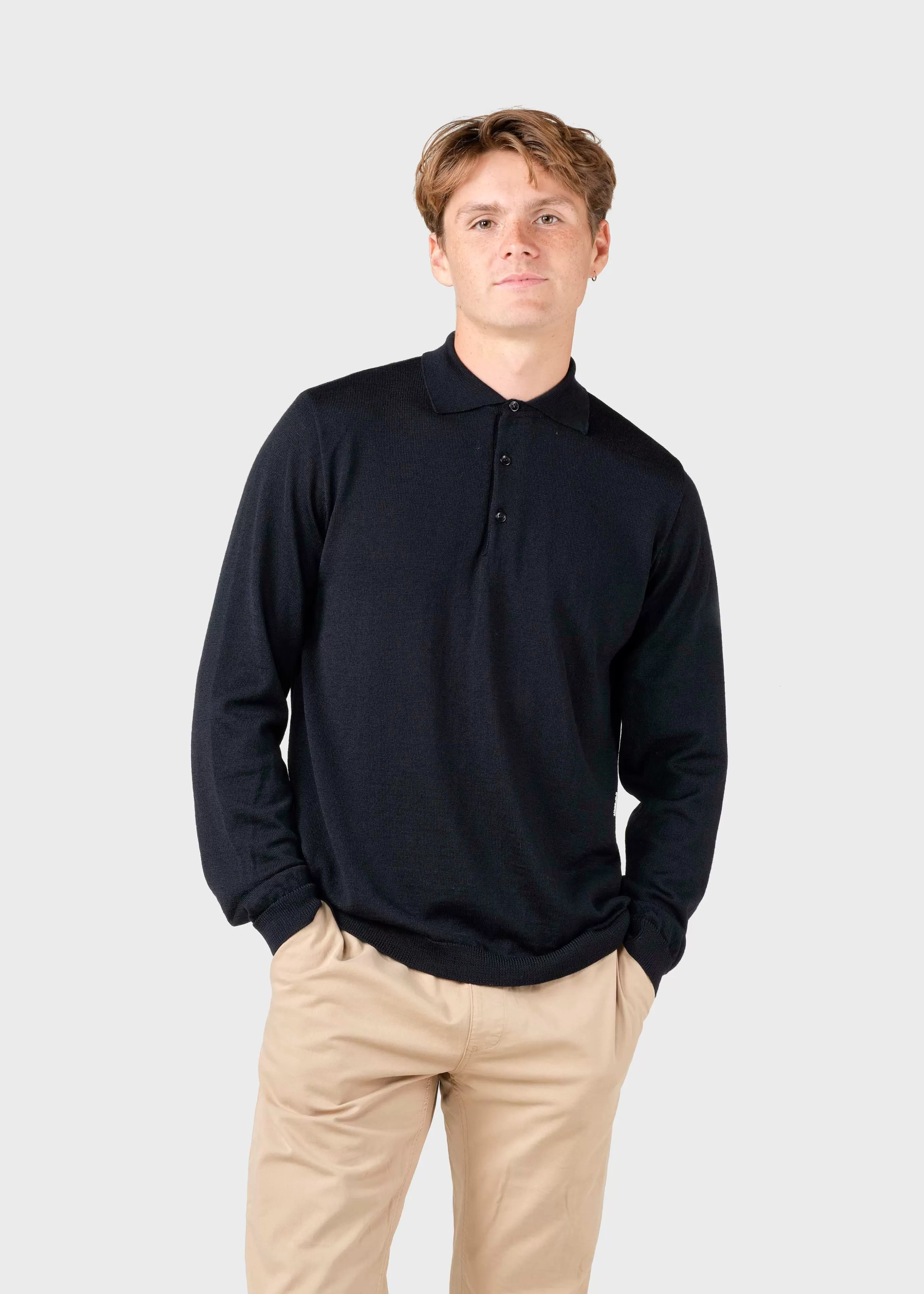 Klitmoller Collective L/S knit polo - - Strick