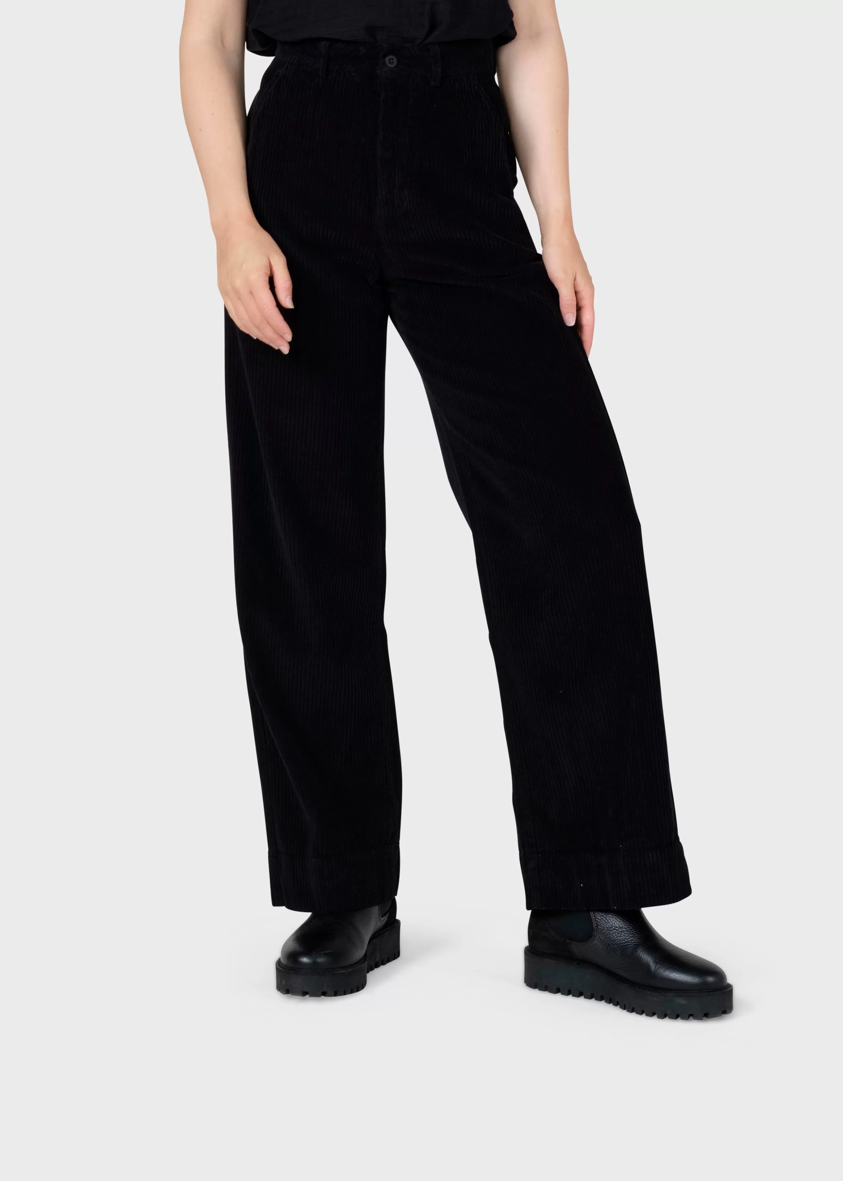 Klitmoller Collective Lydia jumbo corduroy pant - Black- Hosen