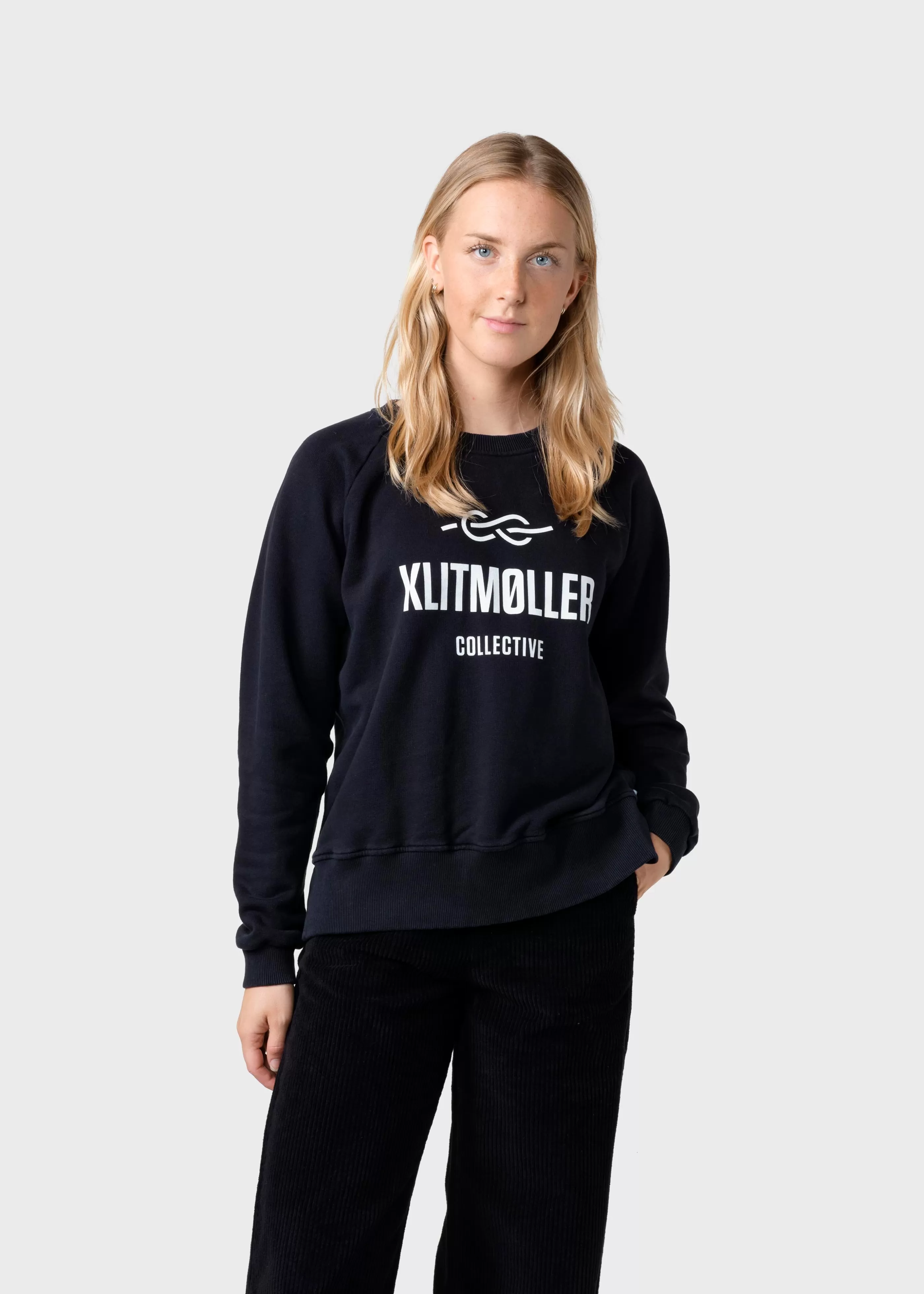 Klitmoller Collective Maja logo crew - Black- Sweatshirts