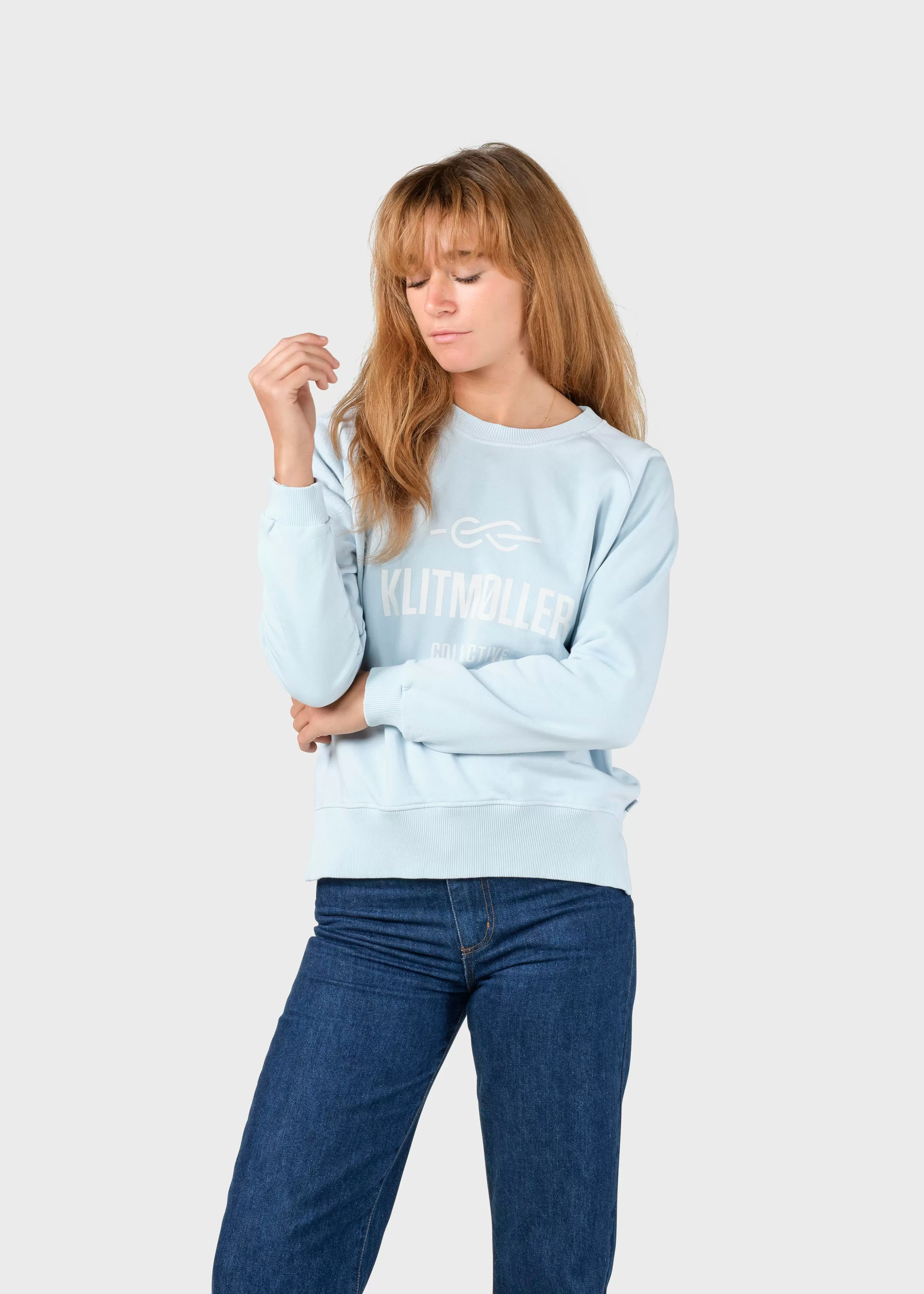 Klitmoller Collective Maja logo crew - Light blue- Sweatshirts