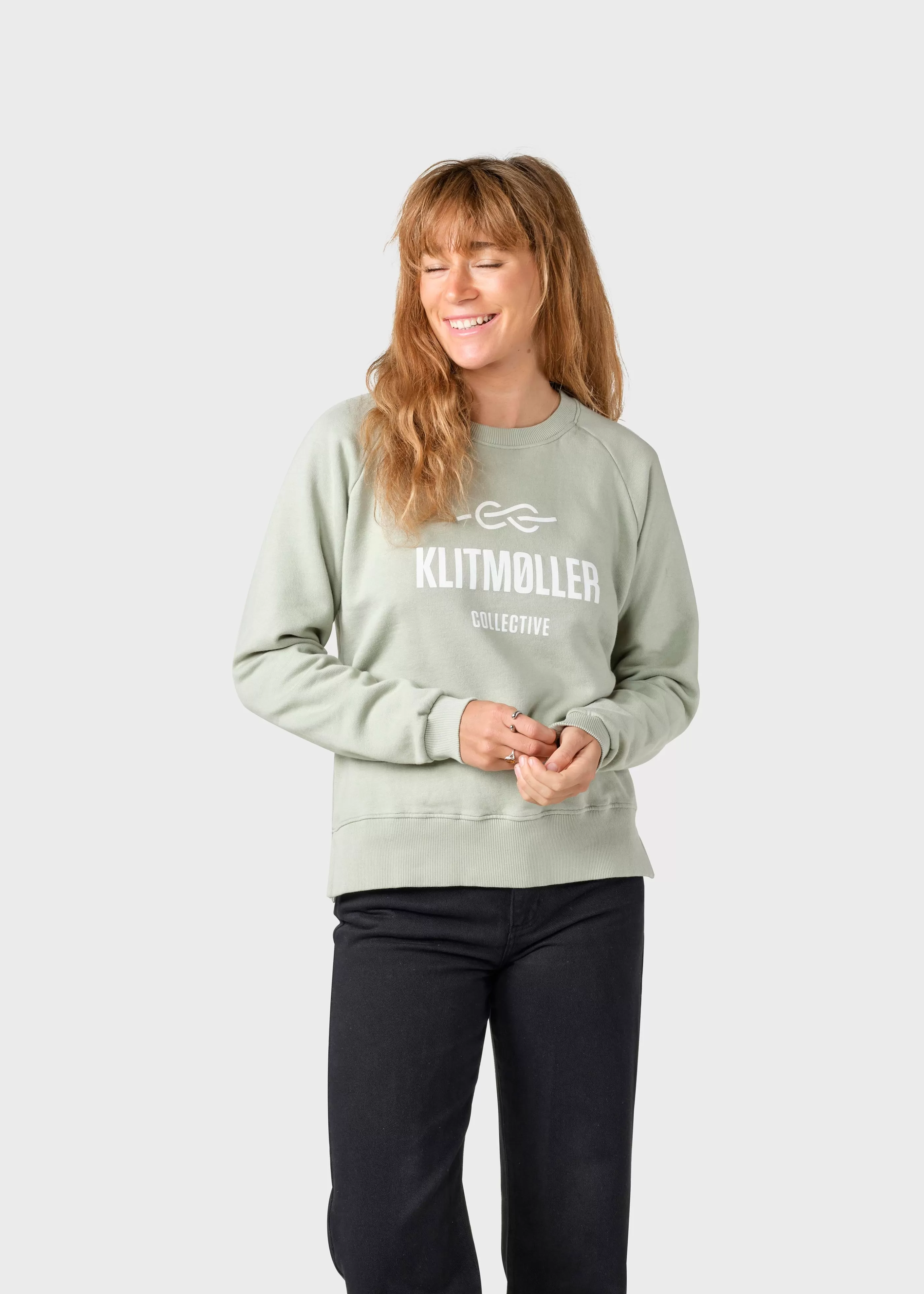 Klitmoller Collective Maja logo crew - Sage- Sweatshirts