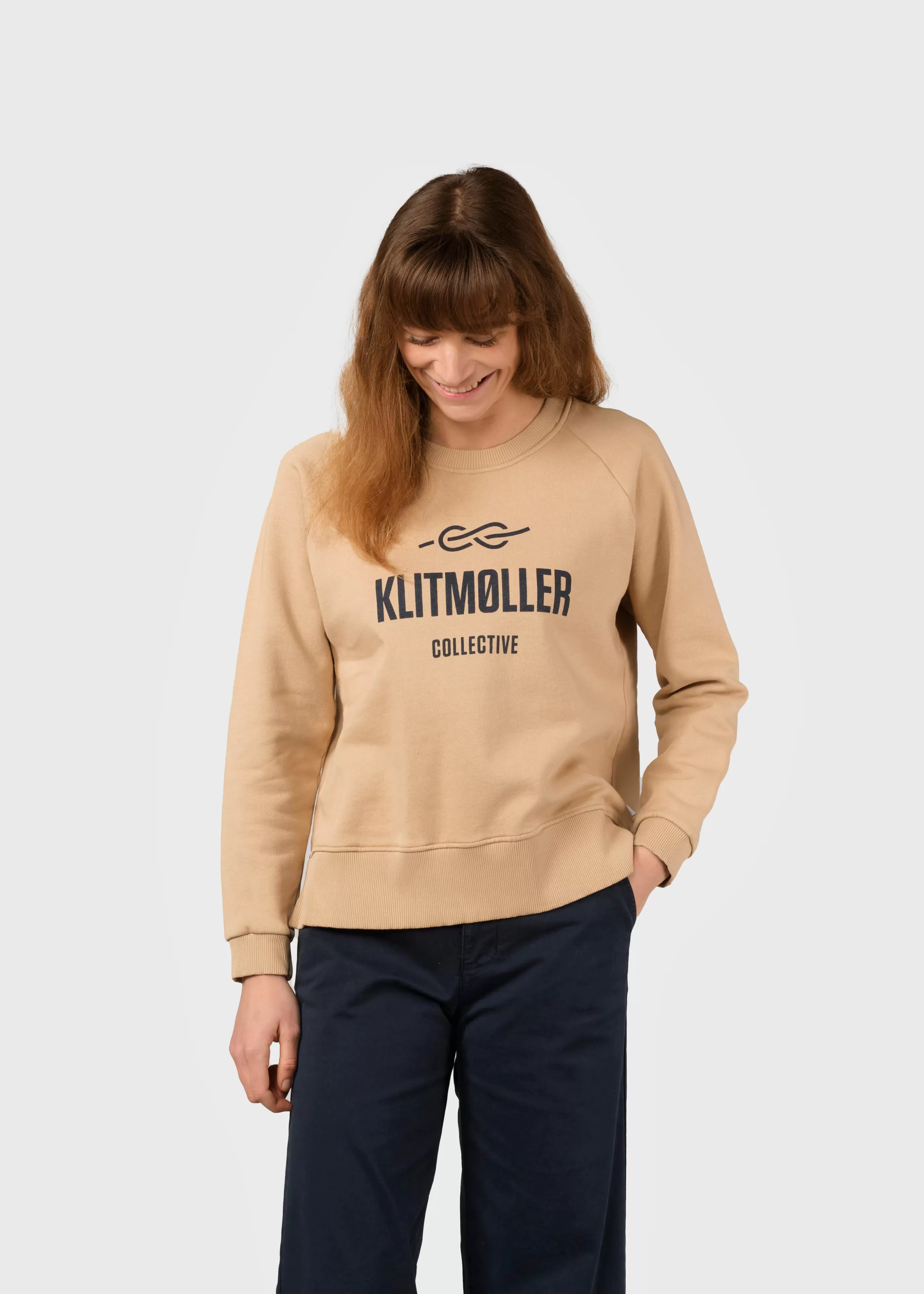 Klitmoller Collective Maja logo crew - Sand- Sweatshirts