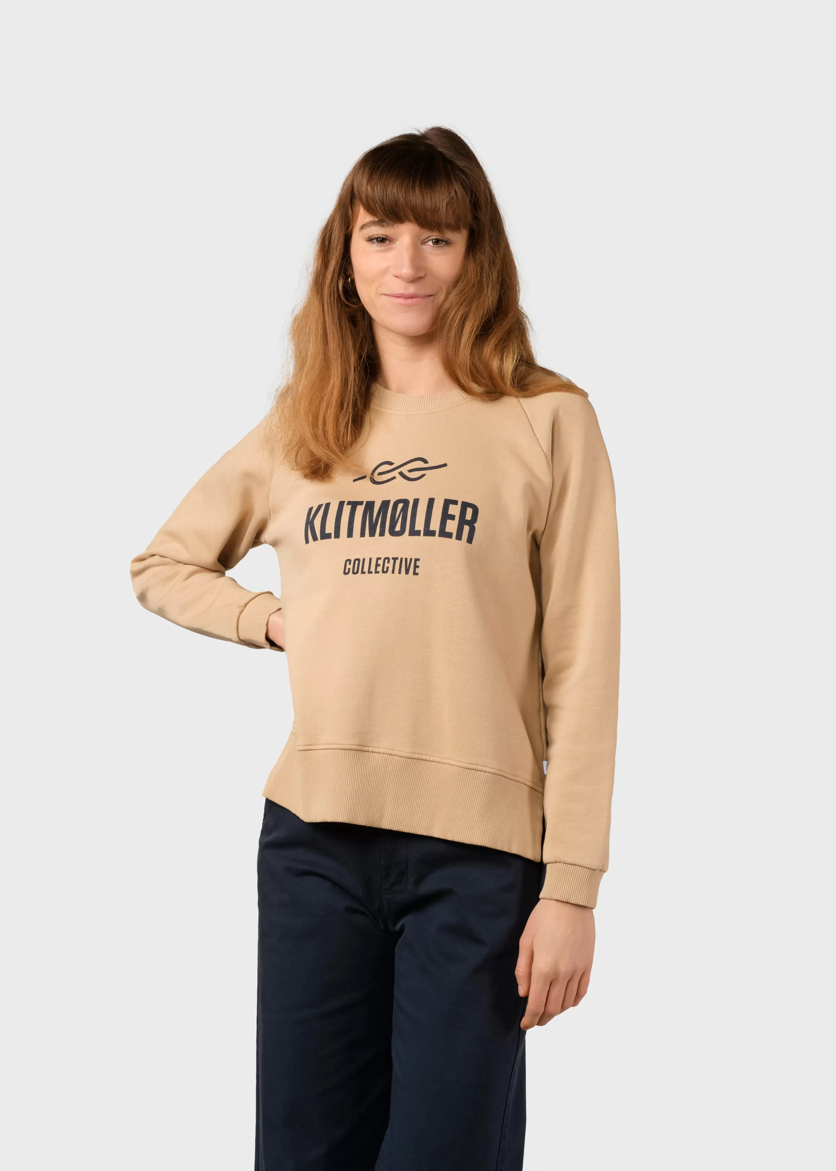 Klitmoller Collective Maja logo crew - Sand- Sweatshirts