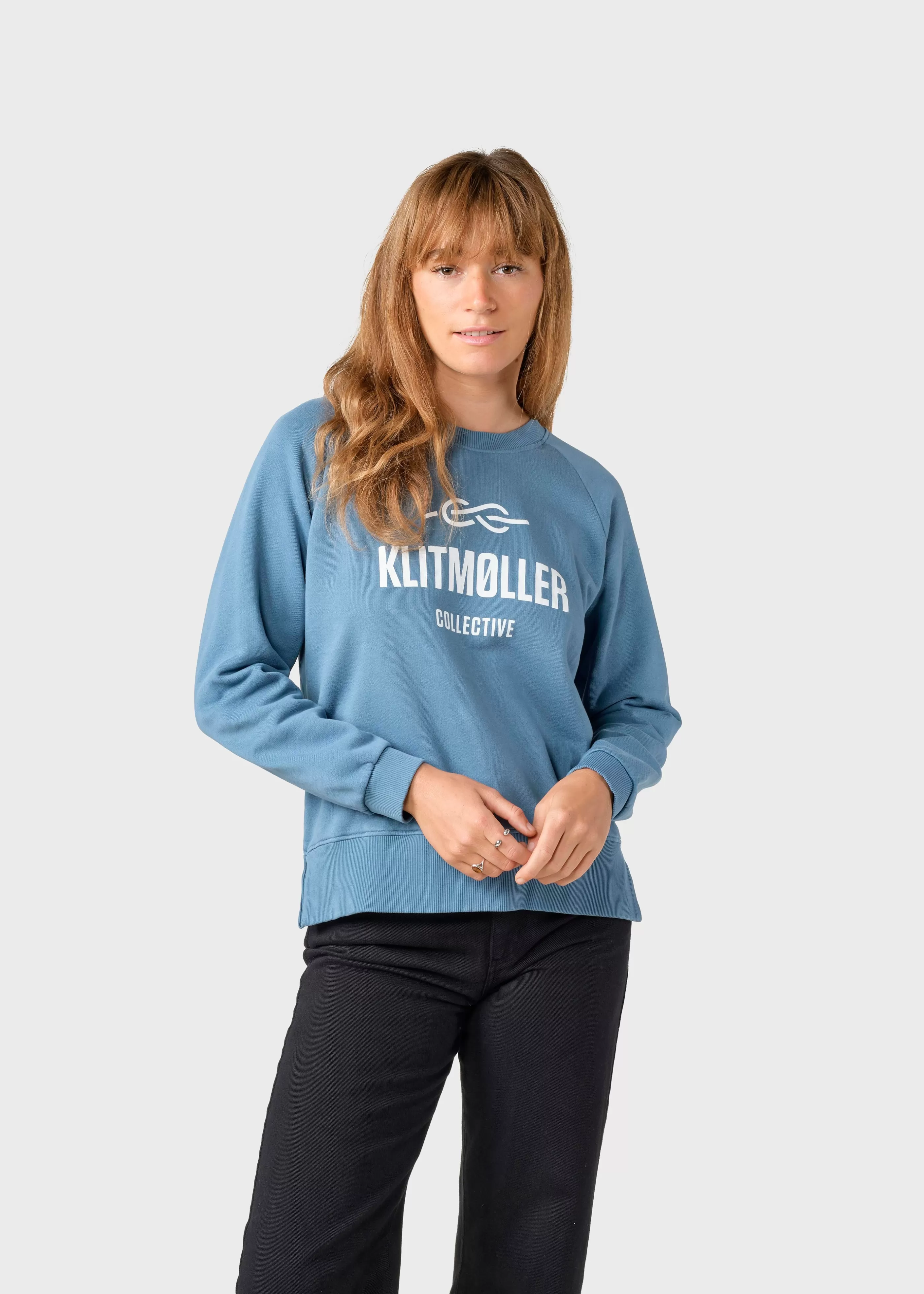 Klitmoller Collective Maja logo crew - Sky blue- Sweatshirts