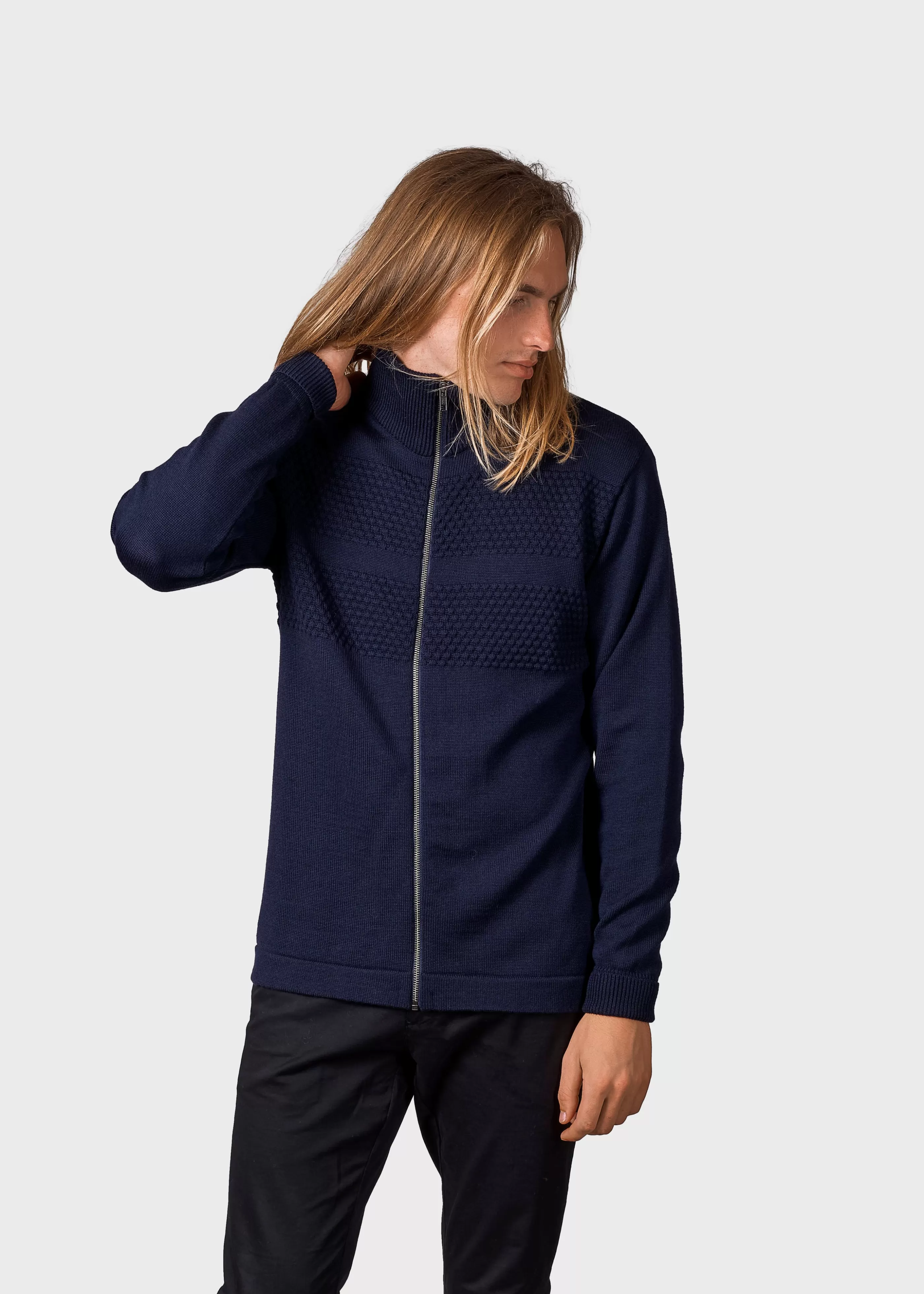 Klitmoller Collective Marinus knit cardigan - Navy- Strick