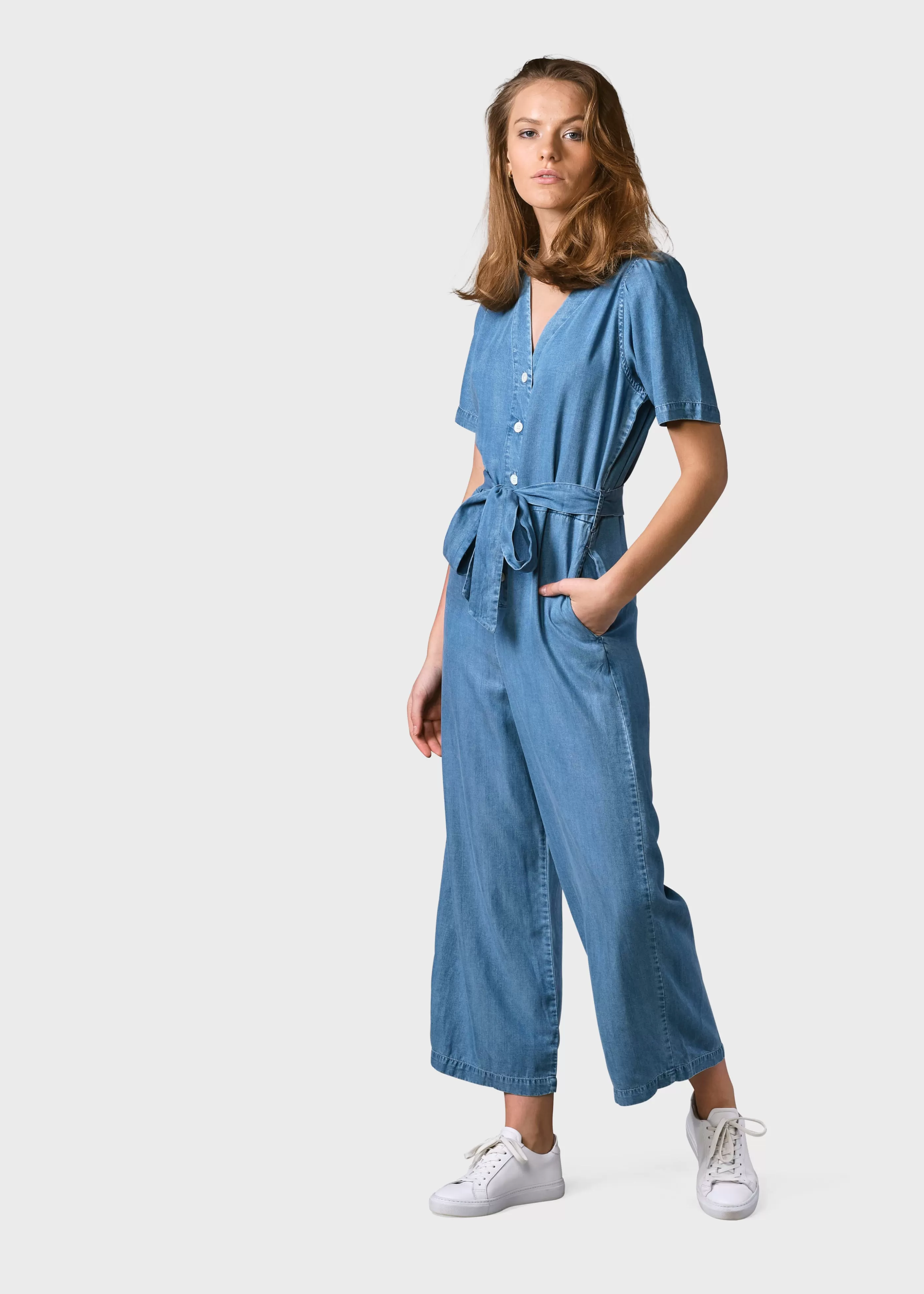 Klitmoller Collective Marna jumpsuit - Light blue chambrey- Jumpsuits