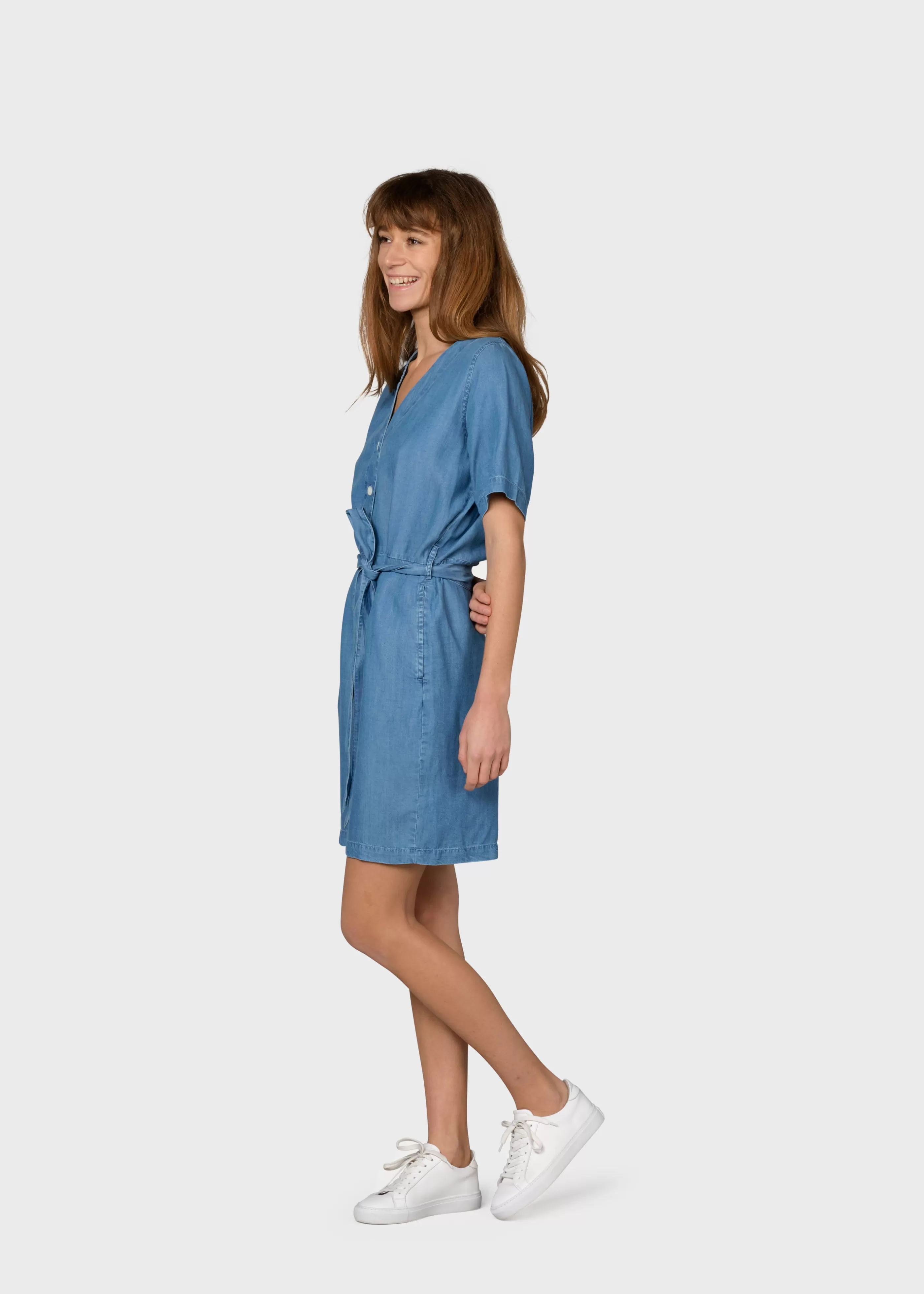 Klitmoller Collective Marna short jumpsuit - Light blue chambrey- Jumpsuits